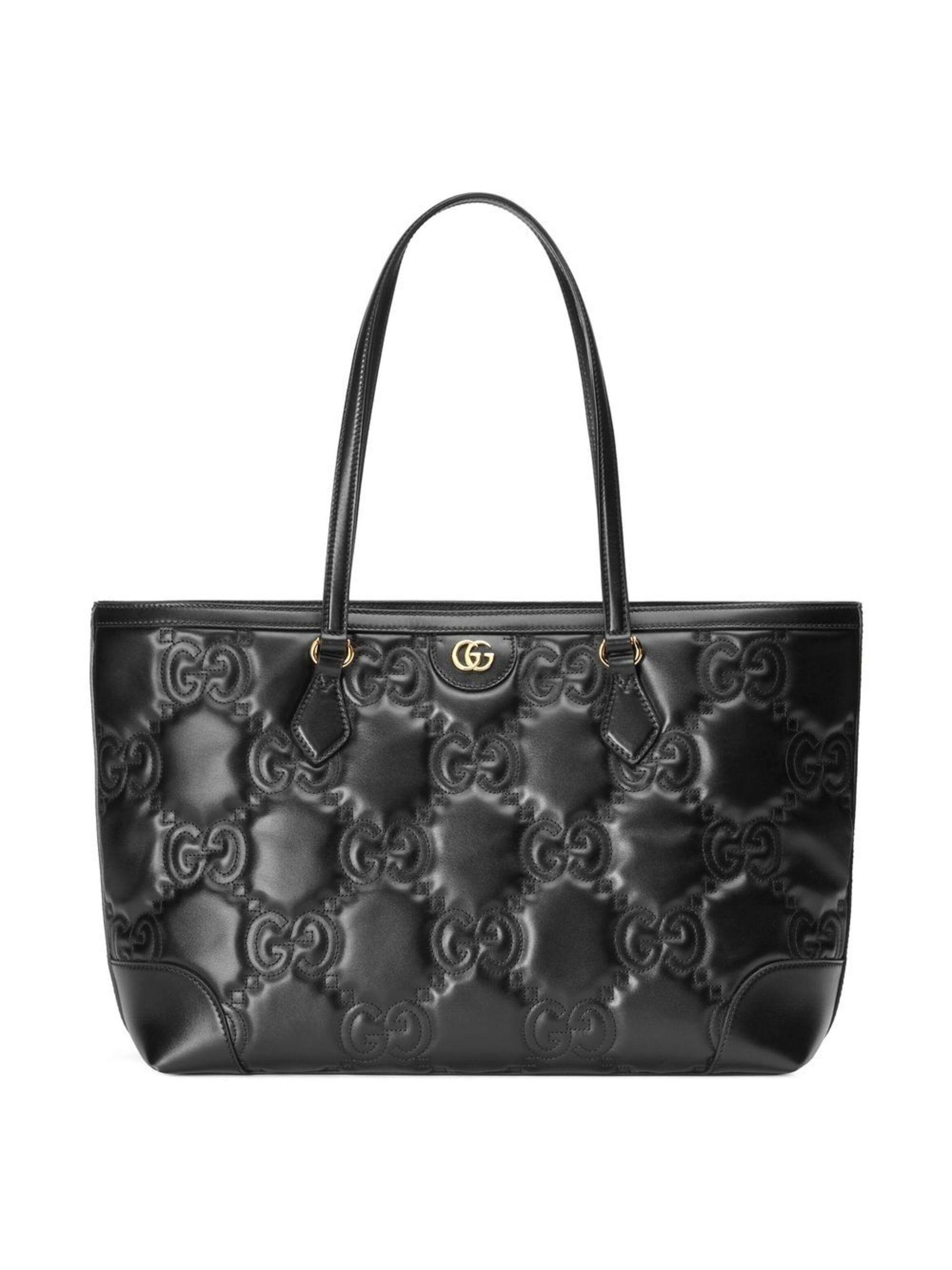 Black leather gucci tote bag hotsell