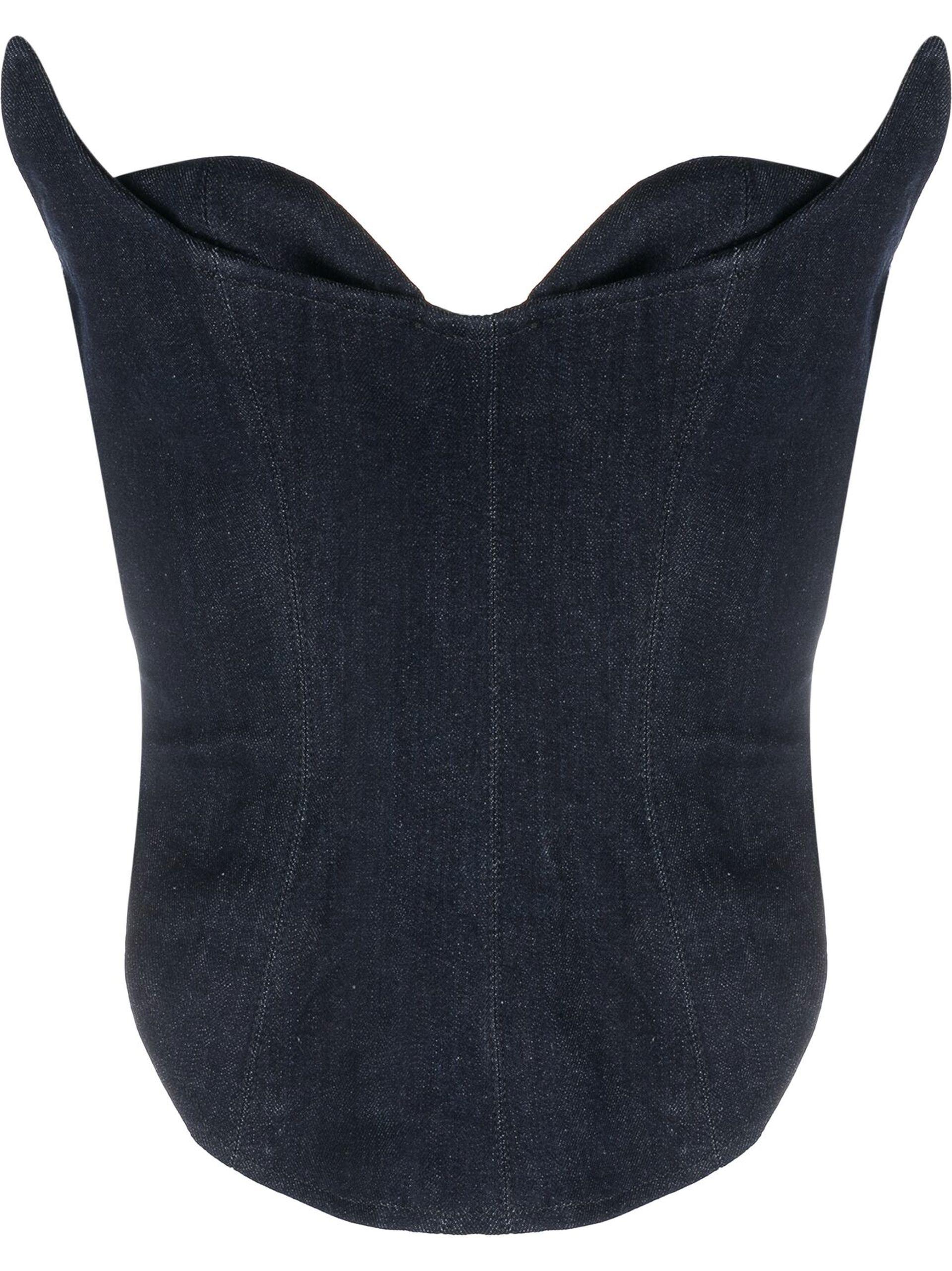 Monot Denim Corset Top in Blue Lyst