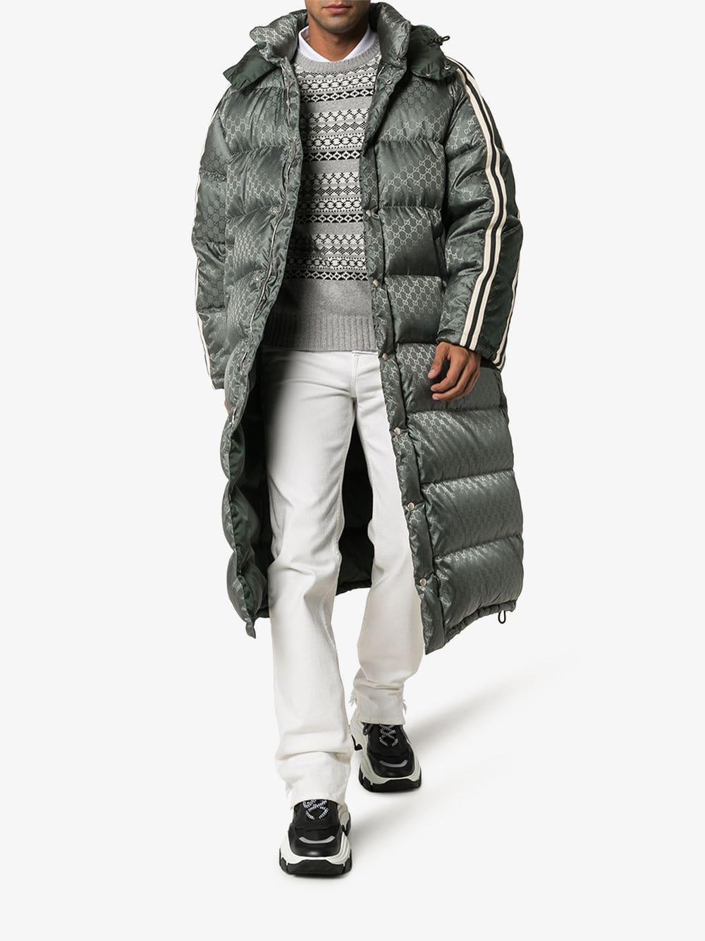 Gucci GG Supreme Padded Coat in Grey for Men | Lyst Australia