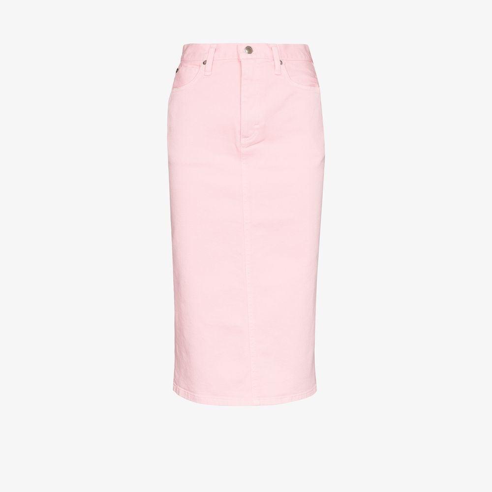 Hyke Stretch Denim Pencil Skirt In Pink Lyst Hyke Stretch Denim Pencil Skirt In Pink Lyst
