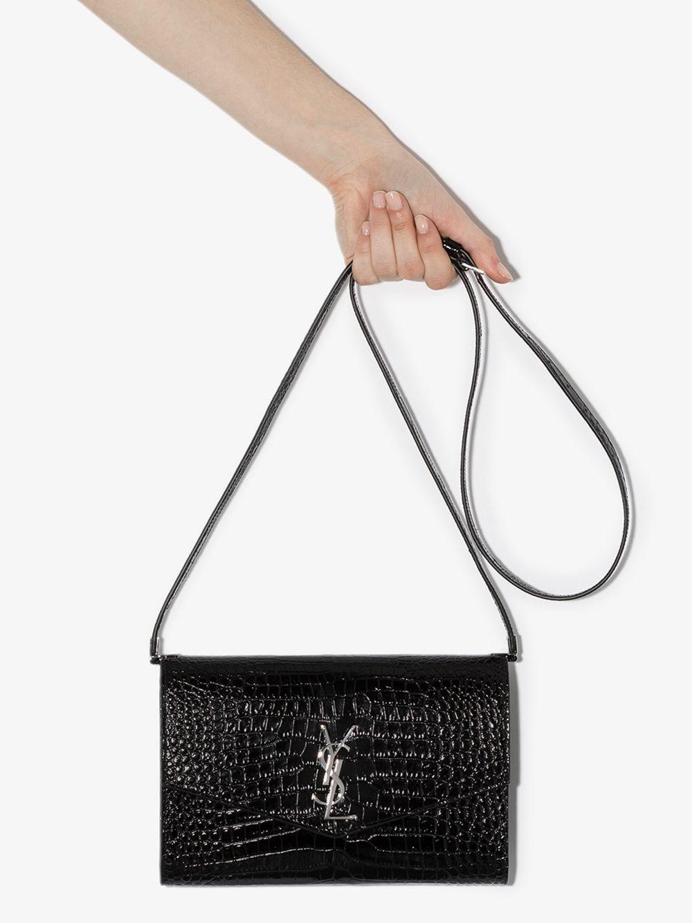 ysl uptown clutch croc