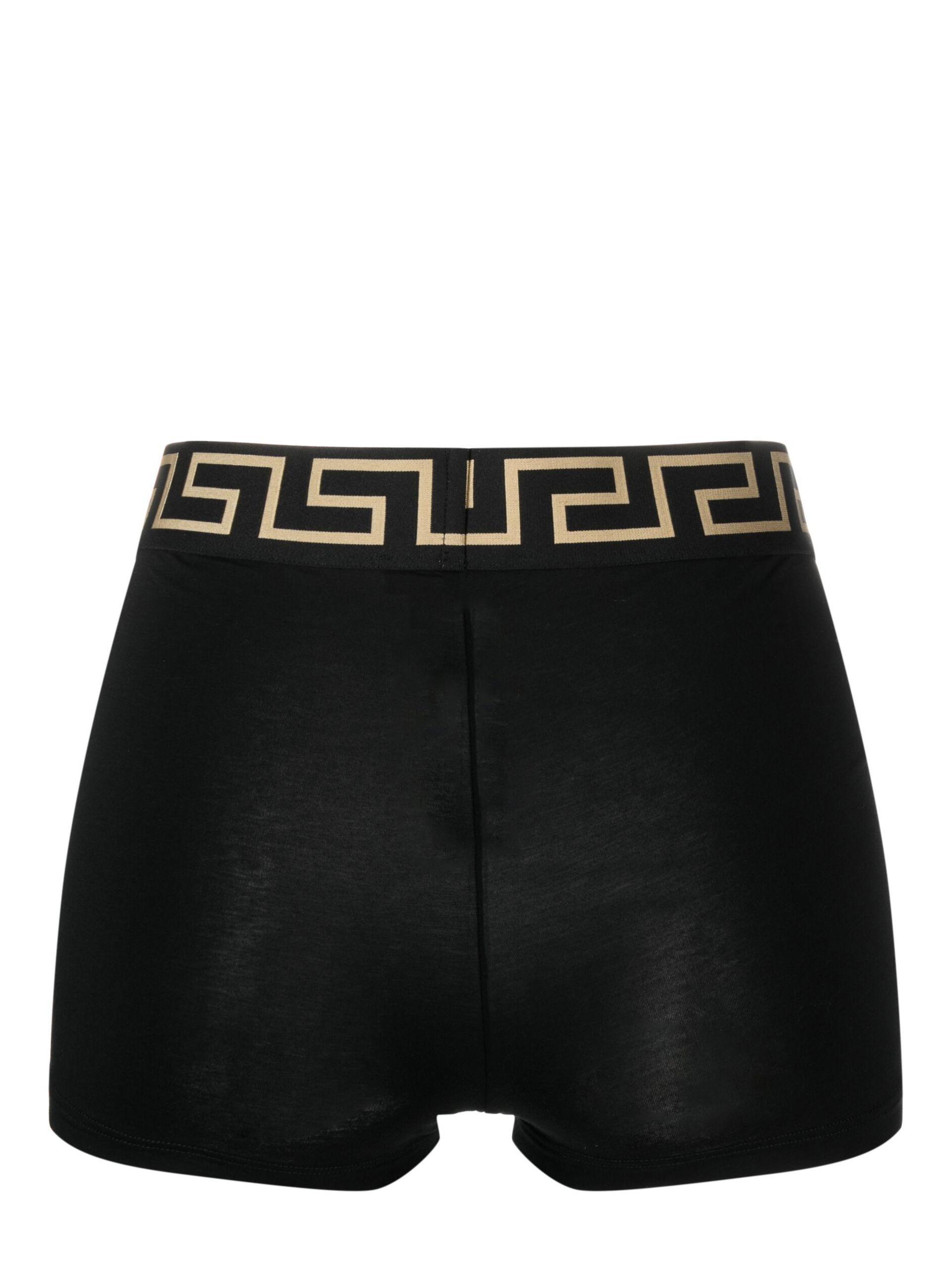 Versace Greca-trim Jersey Boxer Shorts in Black