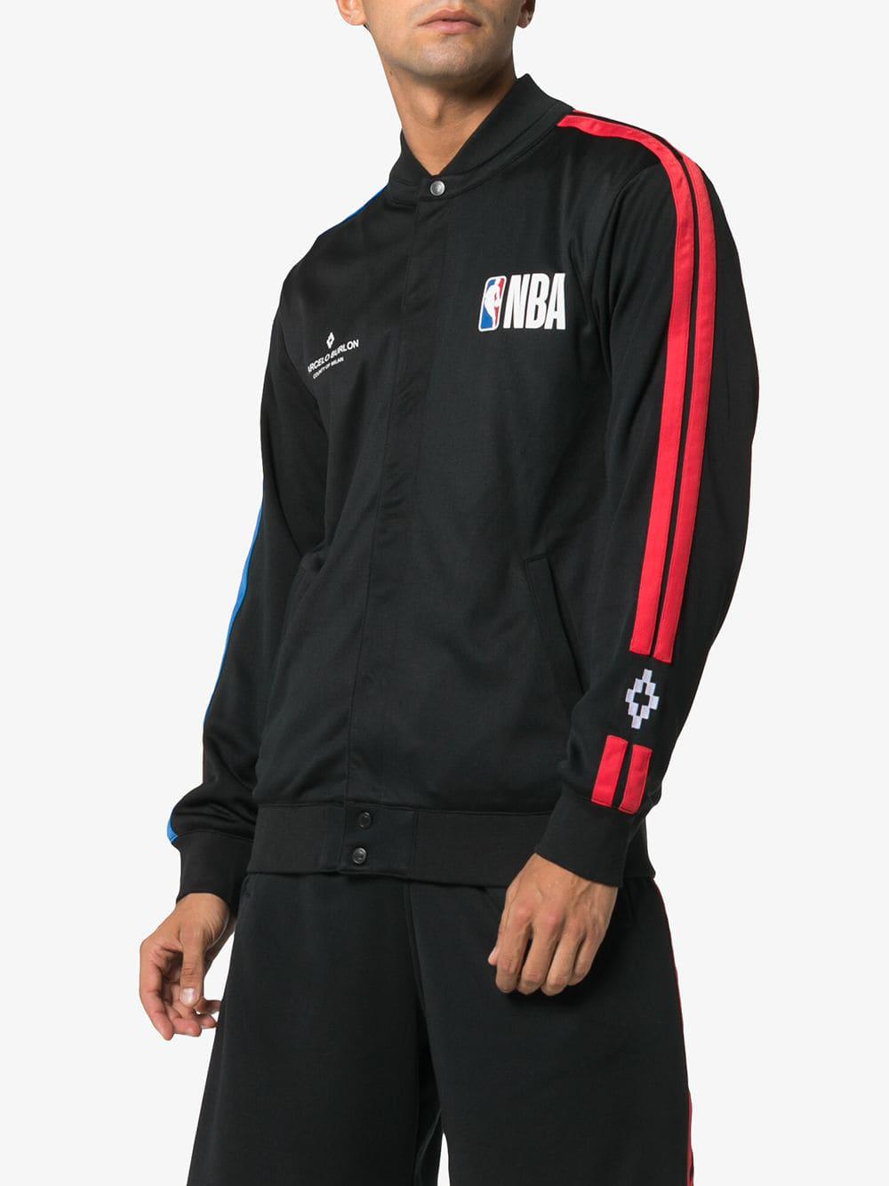 Marcelo Burlon Nba Embroidered Varsity Jacket in Black for Men - Lyst
