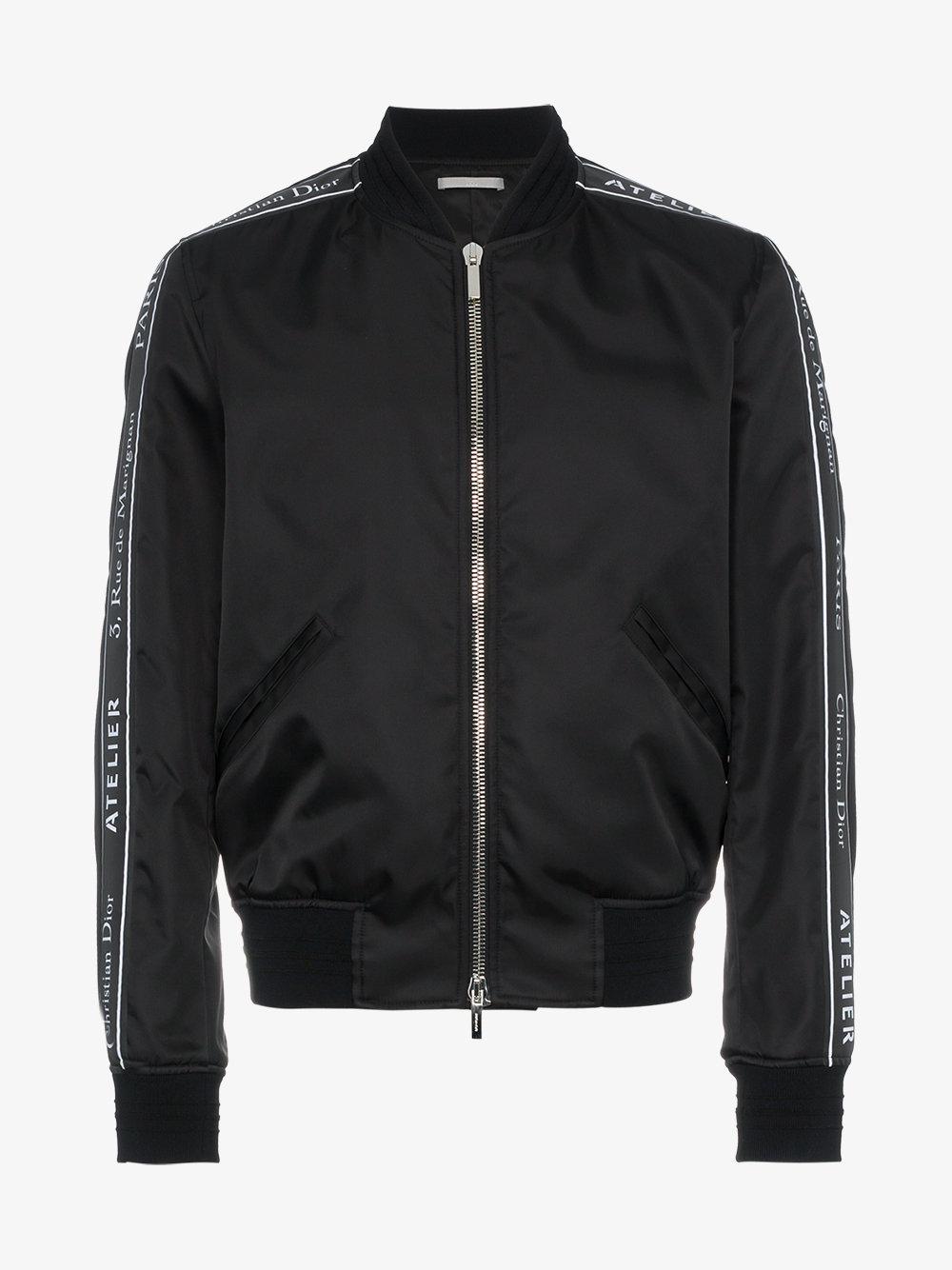 Dior Synthetic Logo Ribbon Bomber Jacket in Black for Men - Lyst