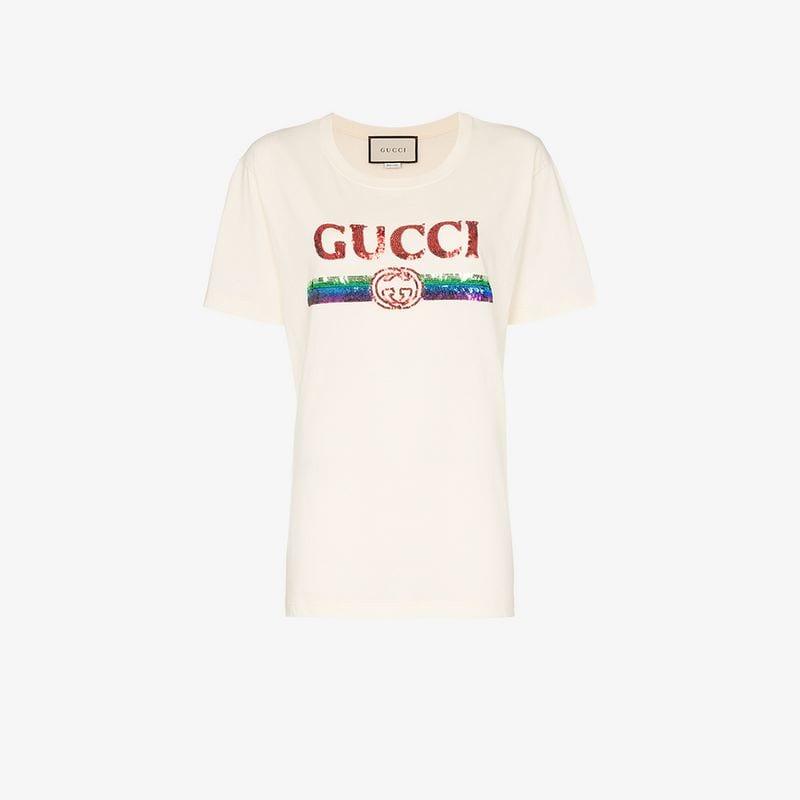 gucci sequin cat shirt