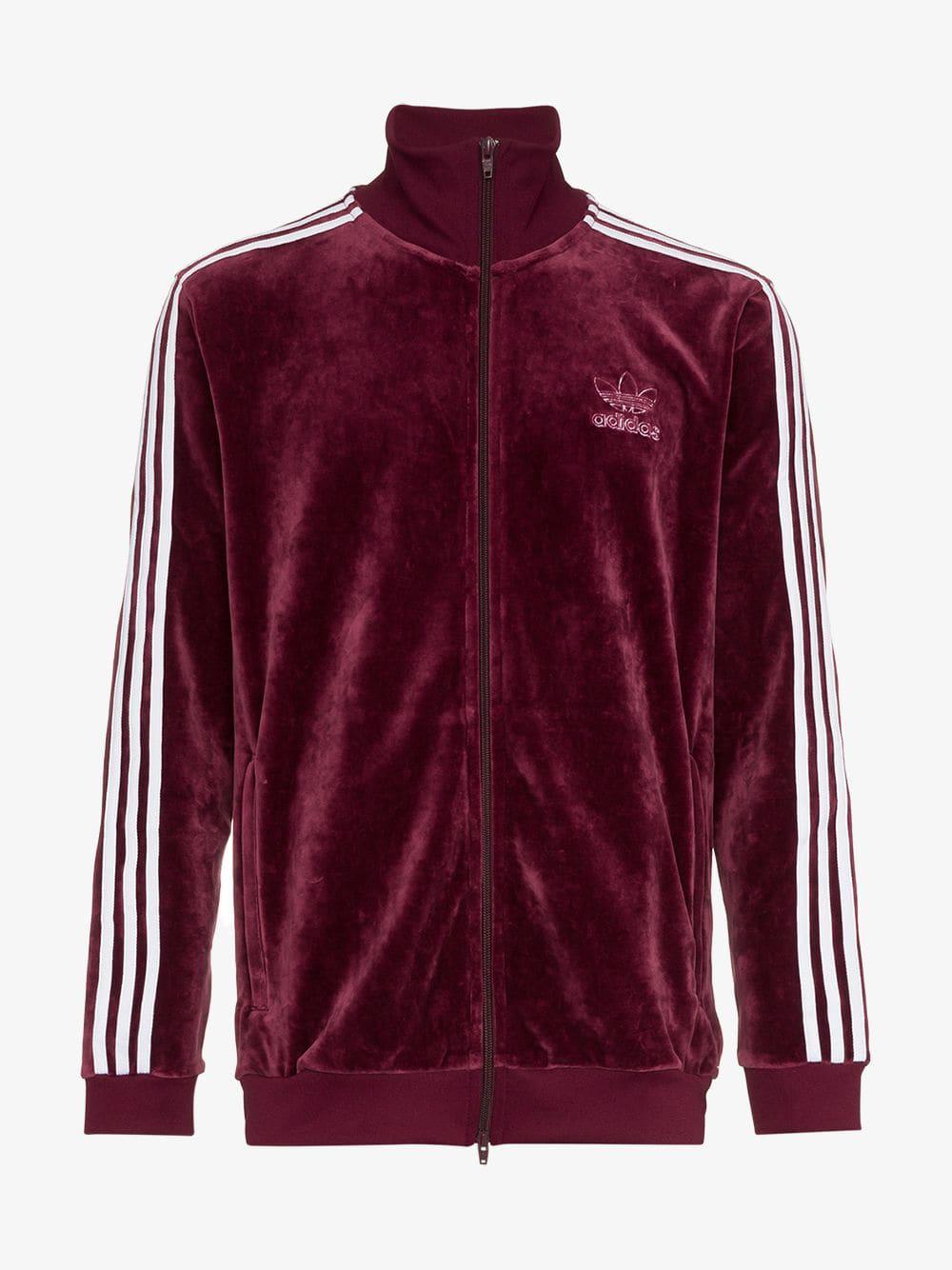 adidas Synthetic Bb Velour Track Jacket in Burgundy (Purple) for Men - Lyst
