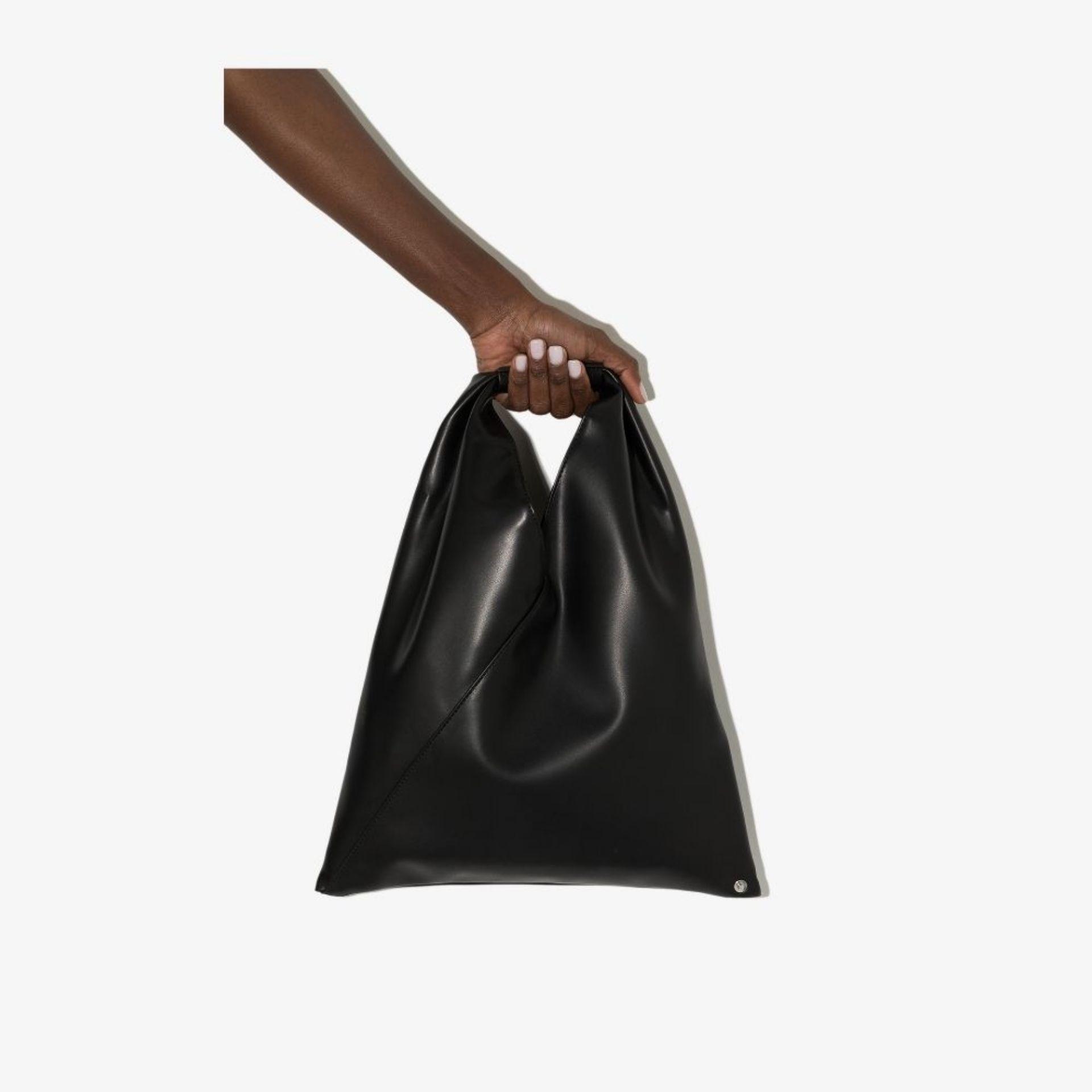 MM6 by Maison Martin Margiela Leather Japanese Tote Bag in Black