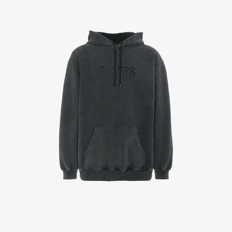 Balenciaga Cotton Bal Oversized Sinners Hoodie in Grey ...