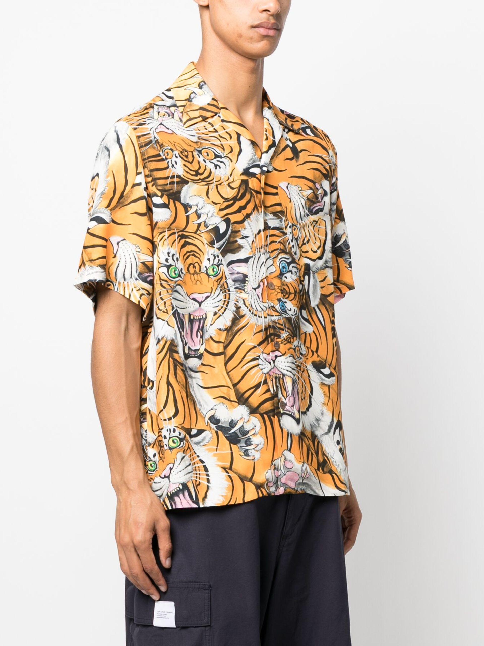 Wacko Maria X Tim Lehi Orange Tiger Print Shirt in Metallic for 
