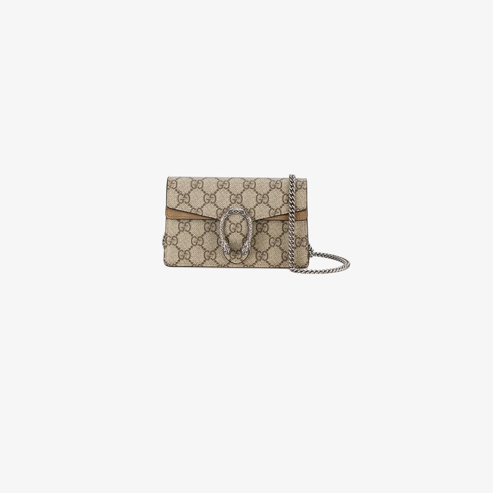 Gucci Beige Dionysus GG Supreme Super Mini Bag in Natural - Lyst