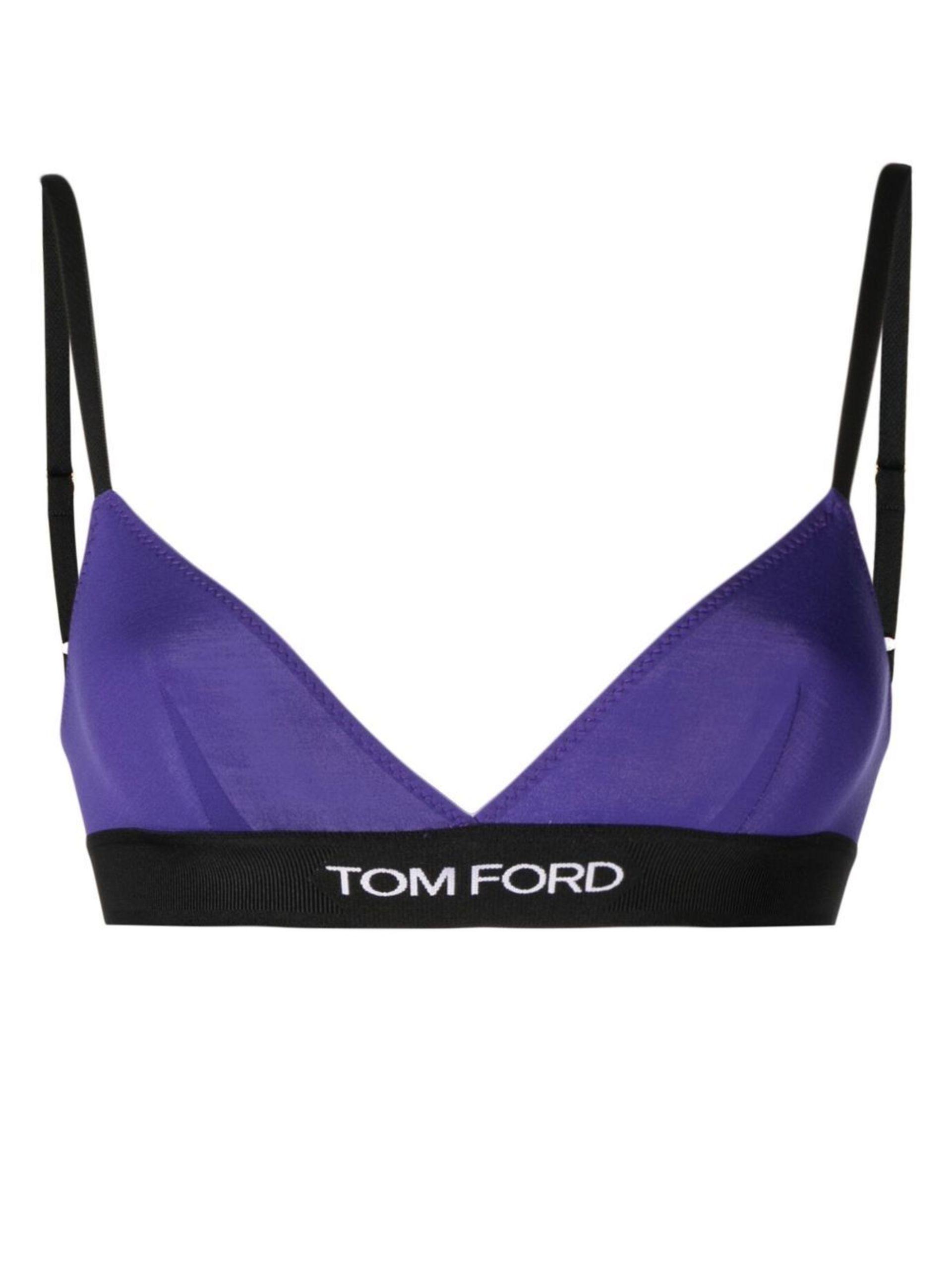 Tom Ford Logo Underband Bra - Women's - Elastane/modal in Blue