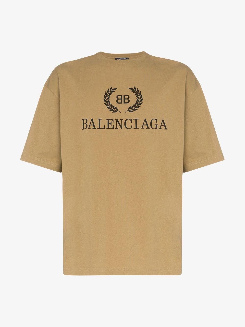 Balenciaga Bb Logo T-shirt in Brown for Men | Lyst