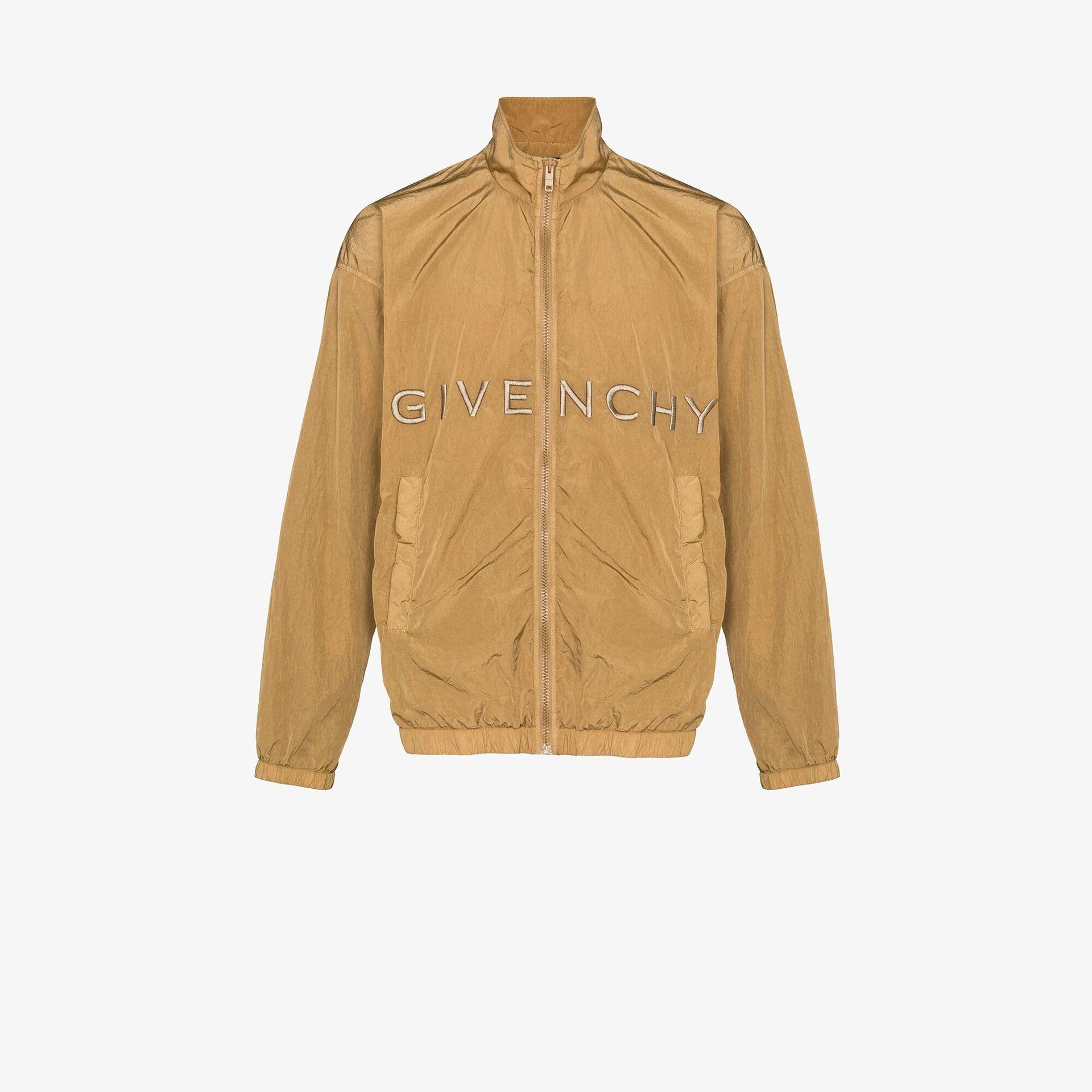 Givenchy Neutral Logo-embroidered Track Jacket in Natural for Men | Lyst
