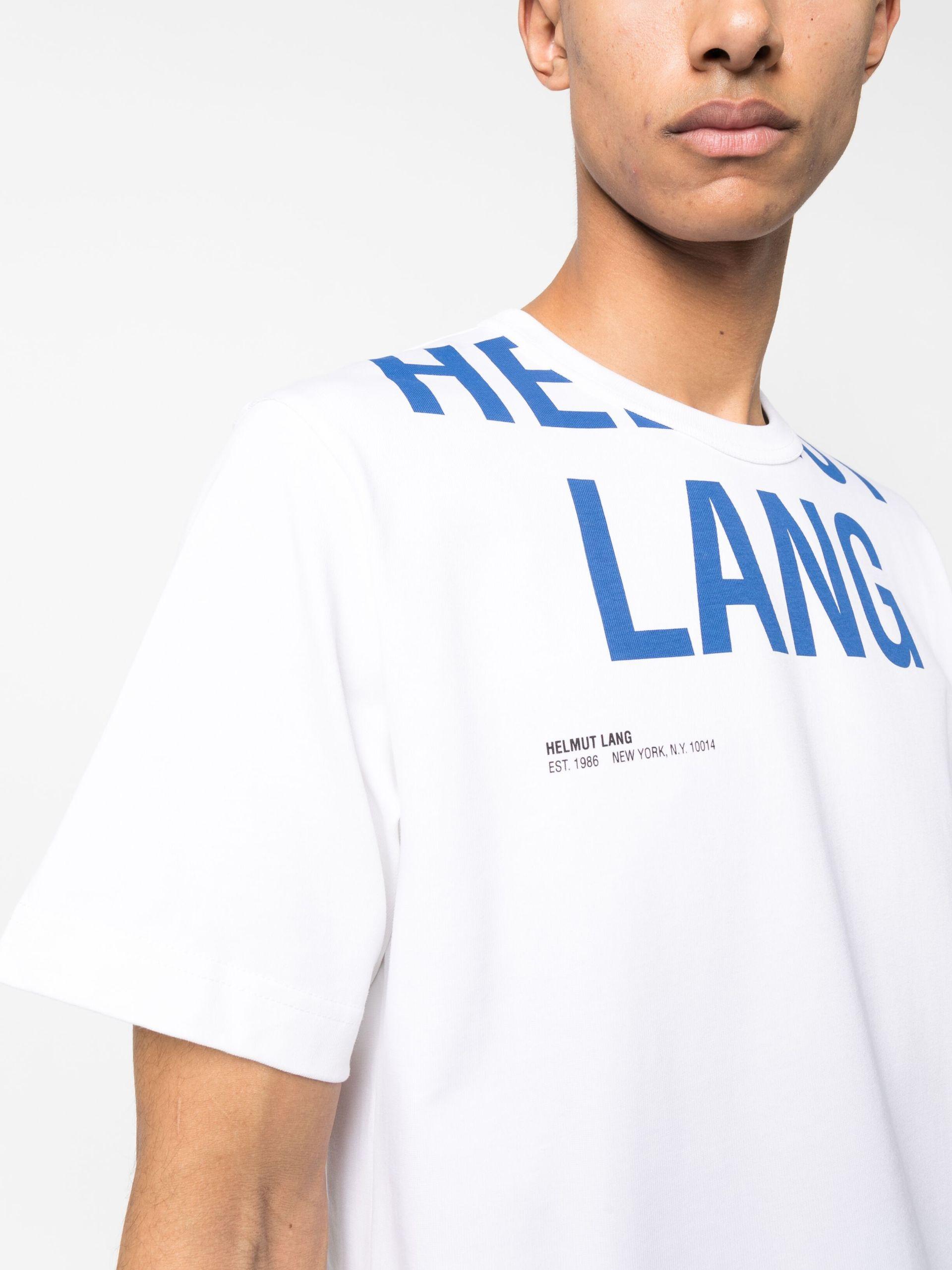 Helmut Lang Logo-print Cotton T-shirt in Blue for Men | Lyst