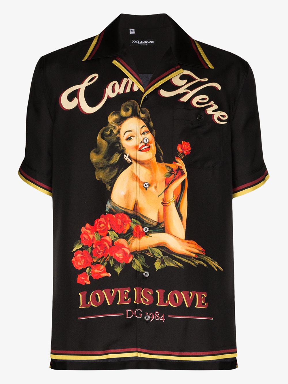 Dolce & Gabbana Come Here Pin-up Shirt in Black for Men | Lyst