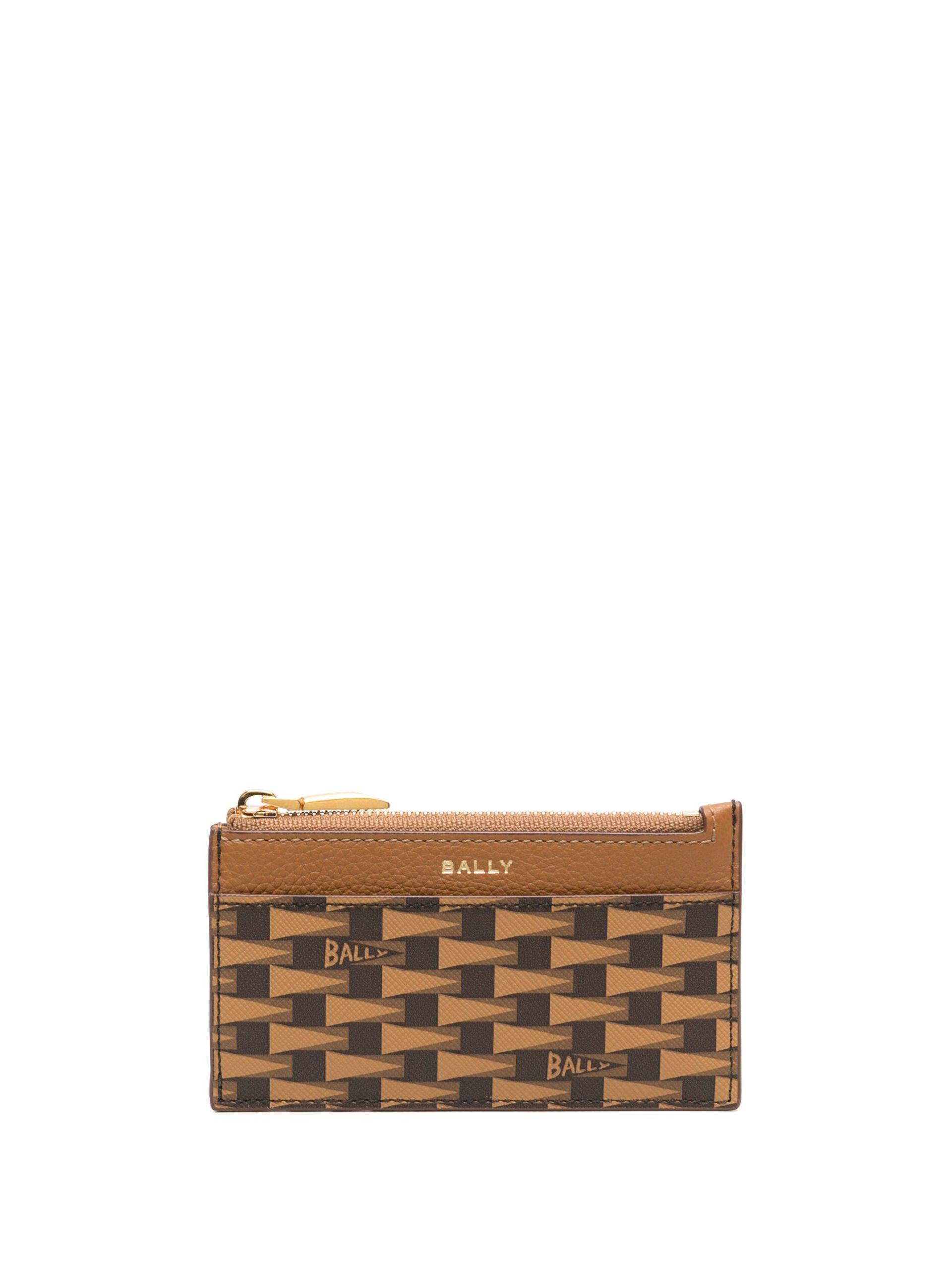 Bally Pennant Leather Cardholder - Neutrals