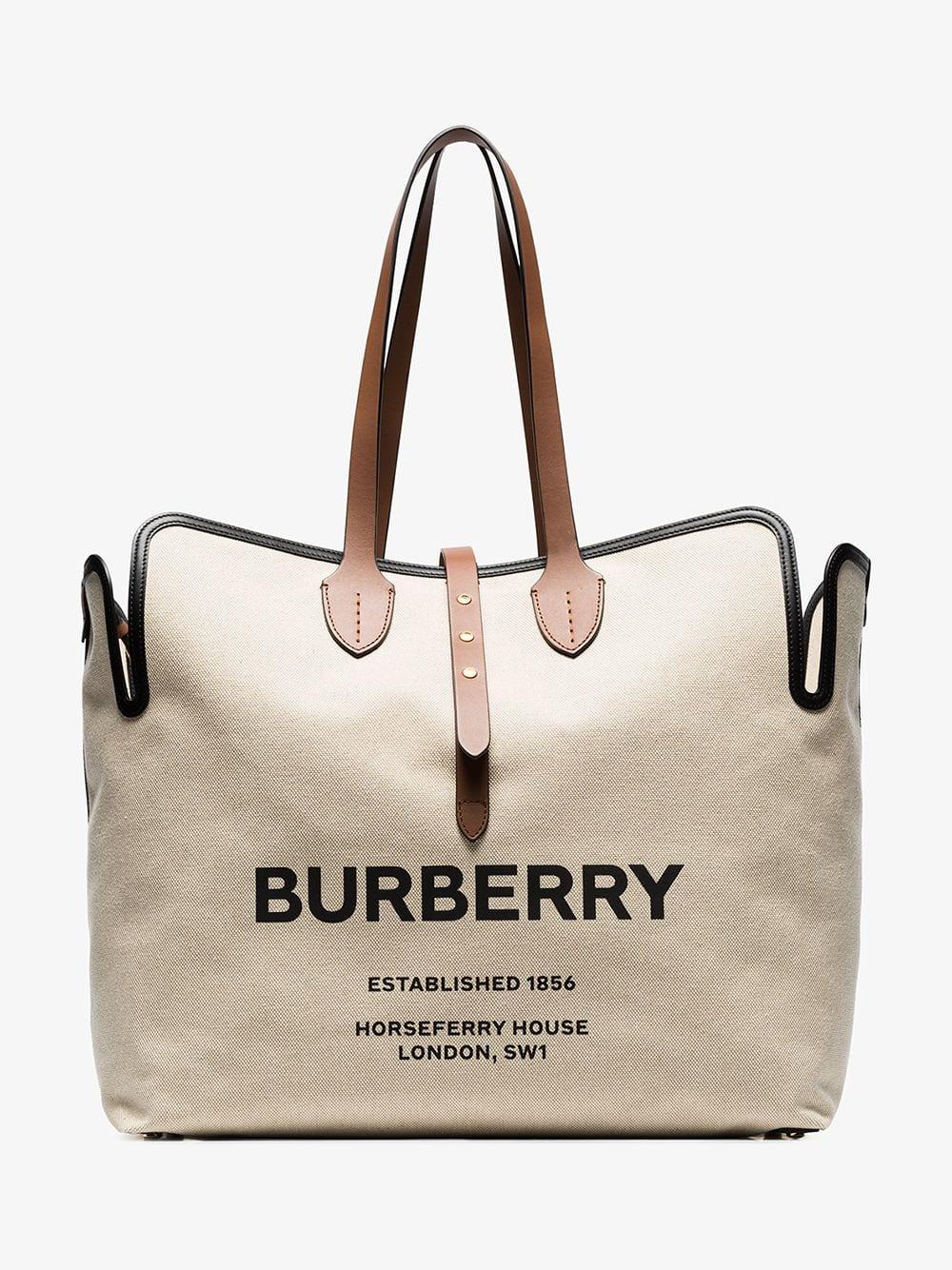 white burberry tote