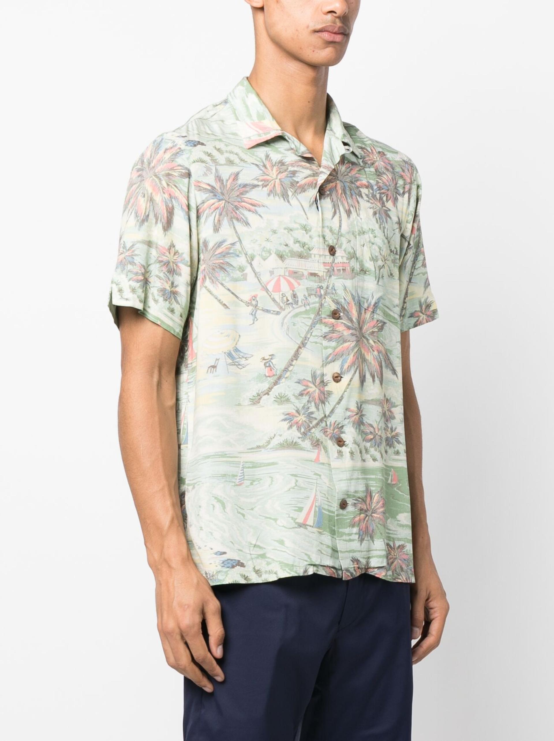 Polo Ralph Lauren Hawaiian-print Short-sleeve Shirt in White for Men | Lyst