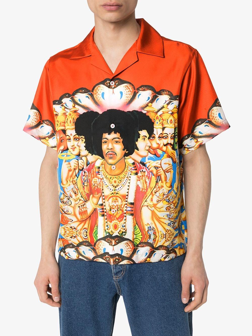 Amiri Jimi Hendrix Shirt in Coral 