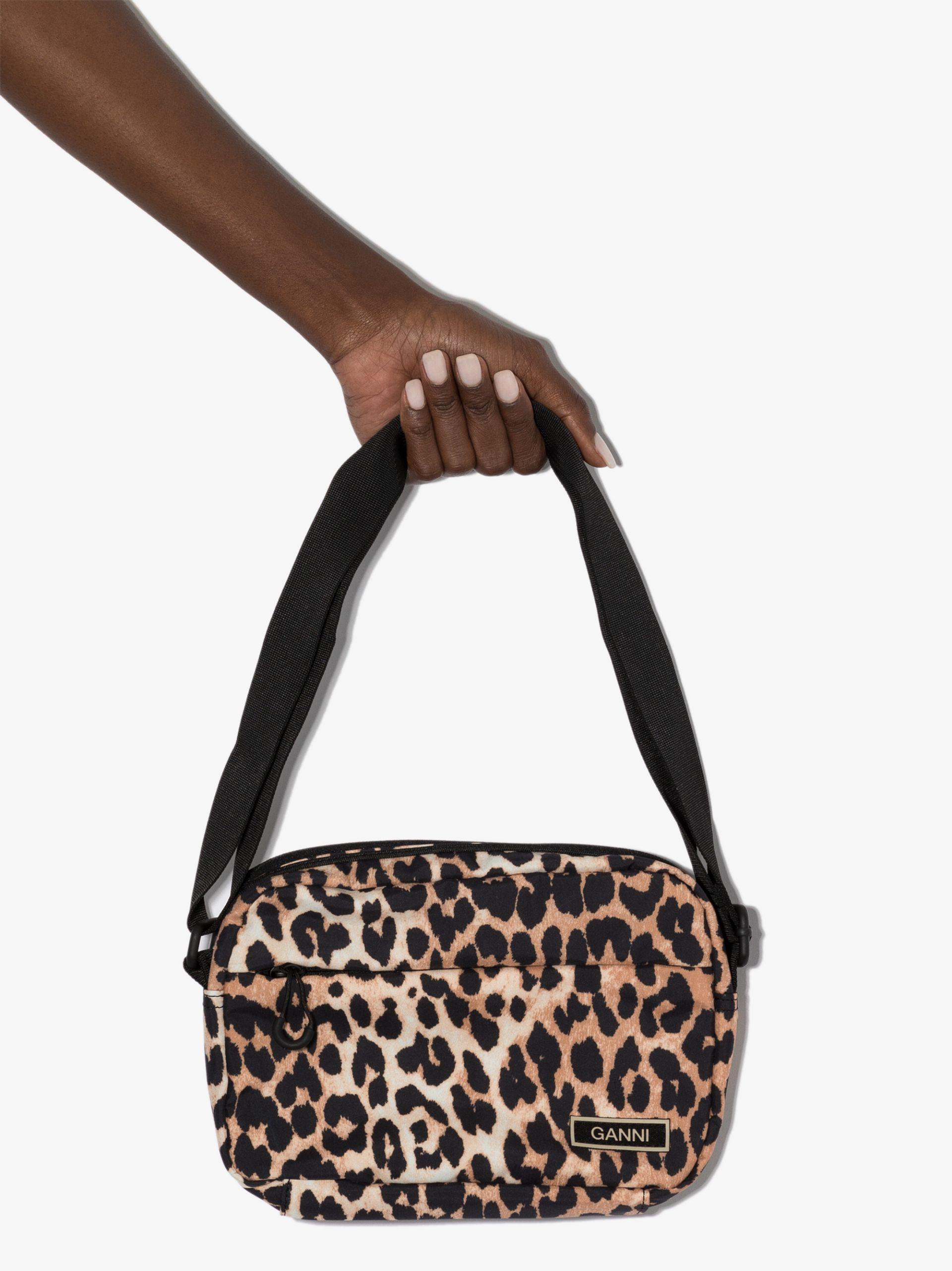 Ganni Multicoloured Leopard Print Cross Body Bag - Women's - Recycled in Black | Lyst