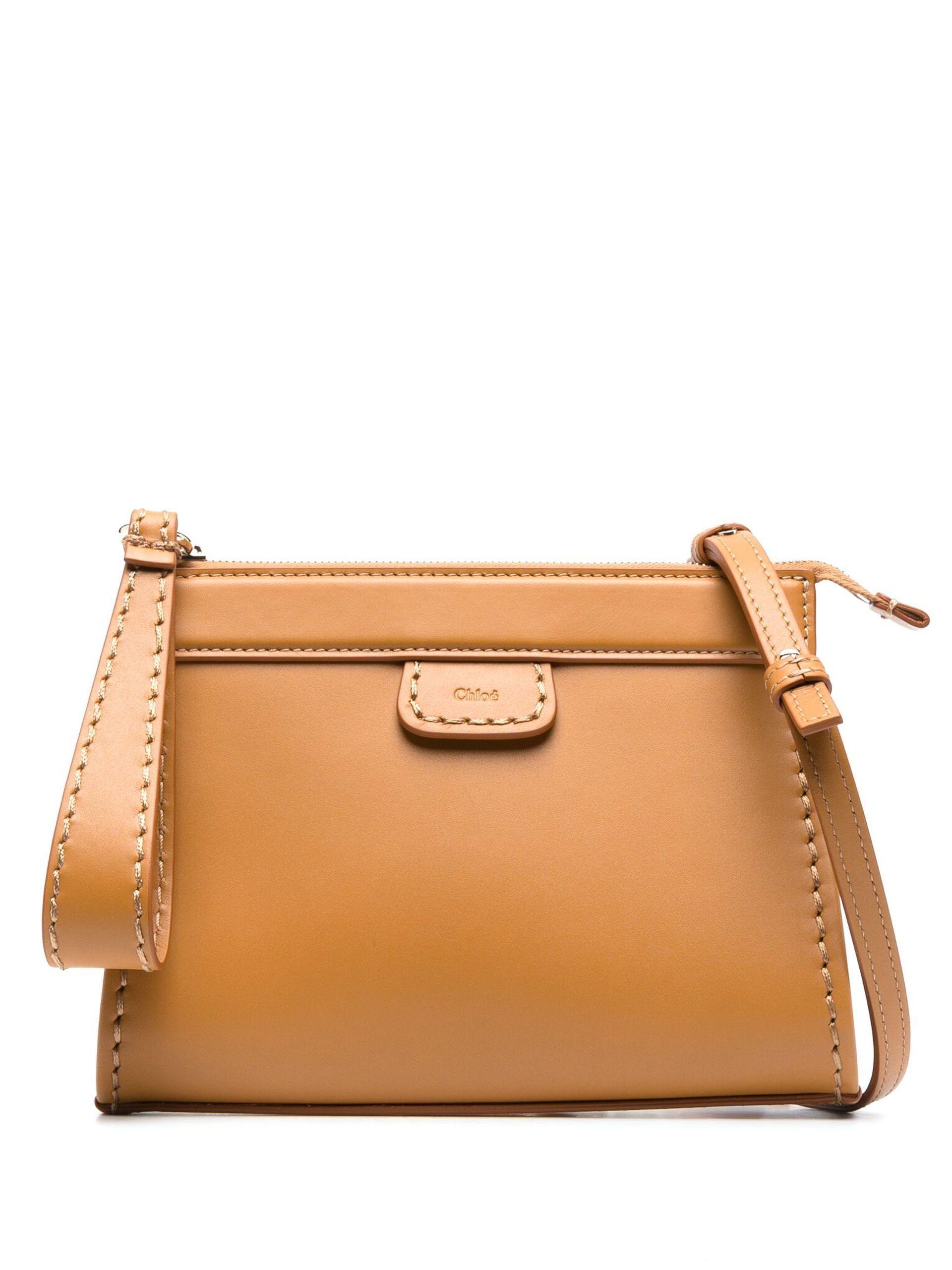 Chloé Edith Leather Pouch Cross Body Bag in Brown | Lyst