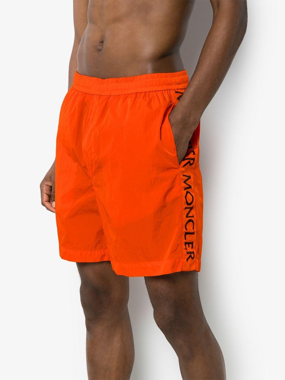 Moncler Bermuda Swim Shorts in Orange for Men - Lyst