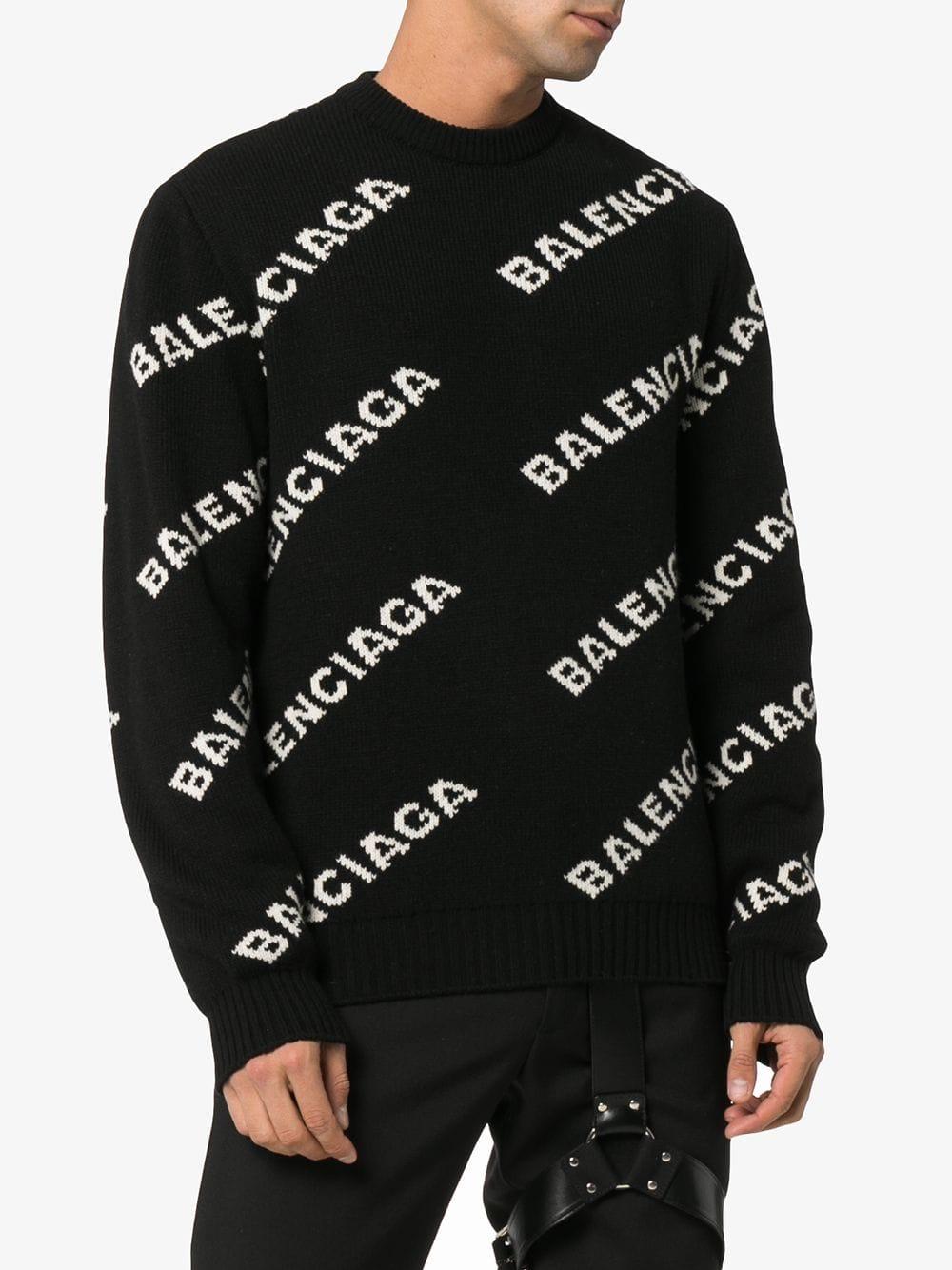 Balenciaga Logo Sweater in Black for Men | Lyst