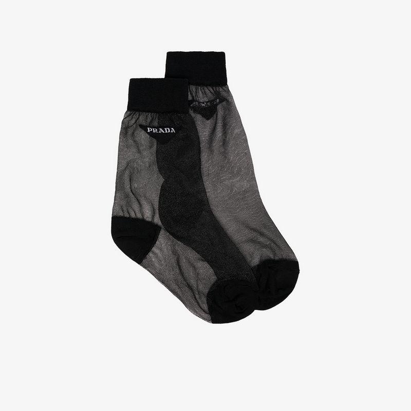 prada sheer logo socks