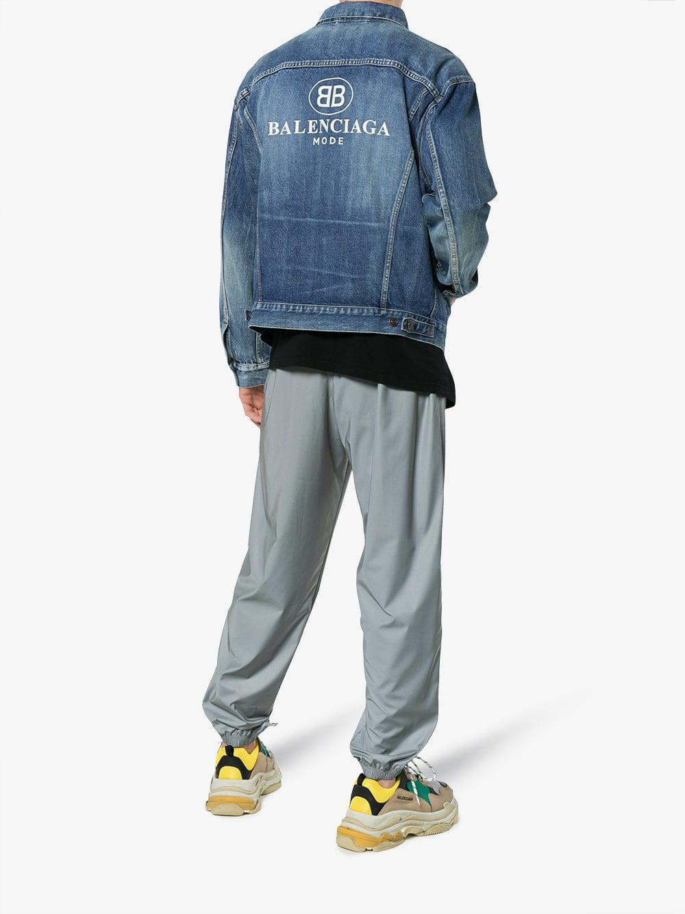 Superioriteit Klik viering Balenciaga Embroidered Bb Mode Denim Jacket in Blue for Men | Lyst