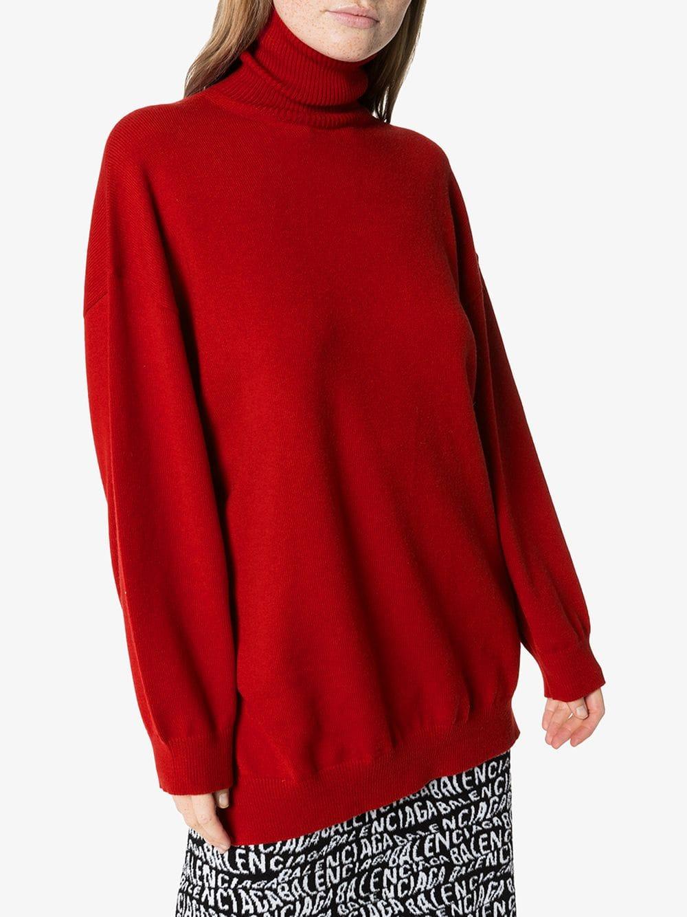 Balenciaga Cashmere Embroidered Logo Turtleneck Sweater - Lyst