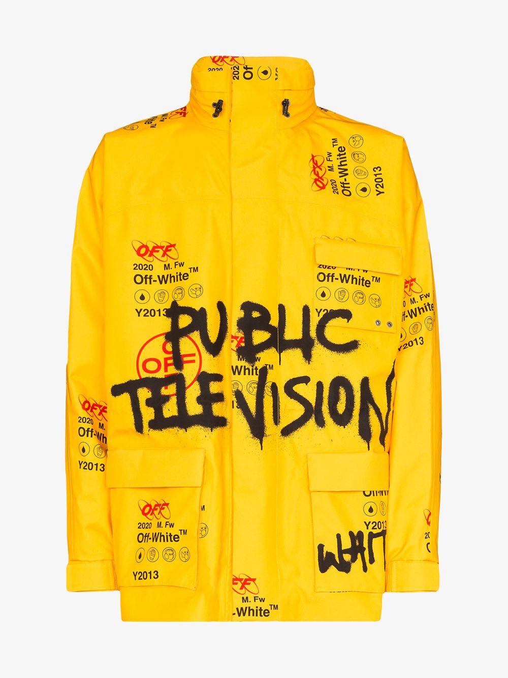 Off-White Virgil Abloh Logo Gore-tex Jacket Yellow for Men | Lyst