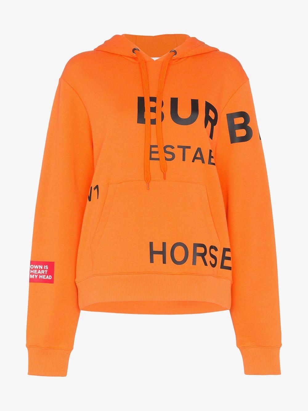 Horseferry print cotton hoodie Clearance