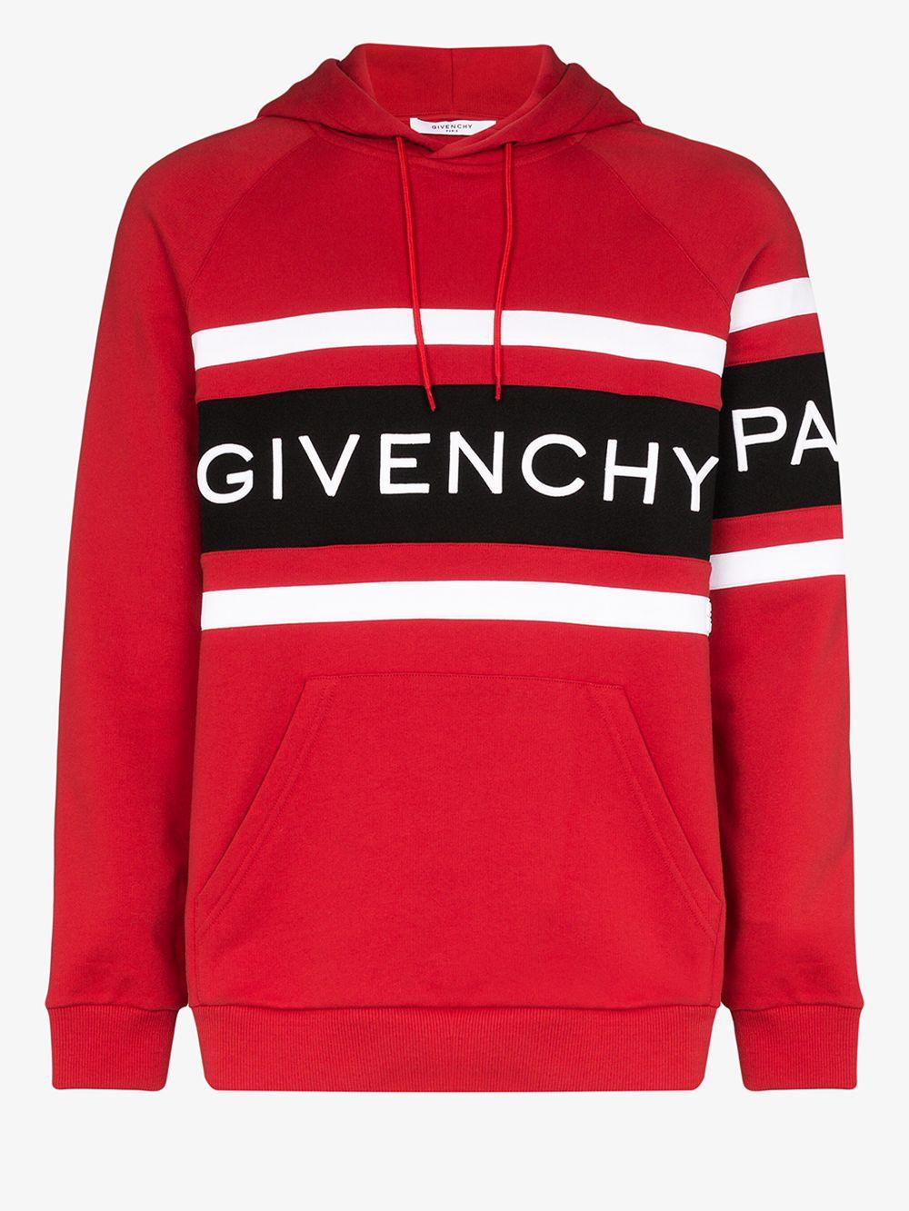 Hoodie With Contrasting Stripes in Red for Men | Lyst