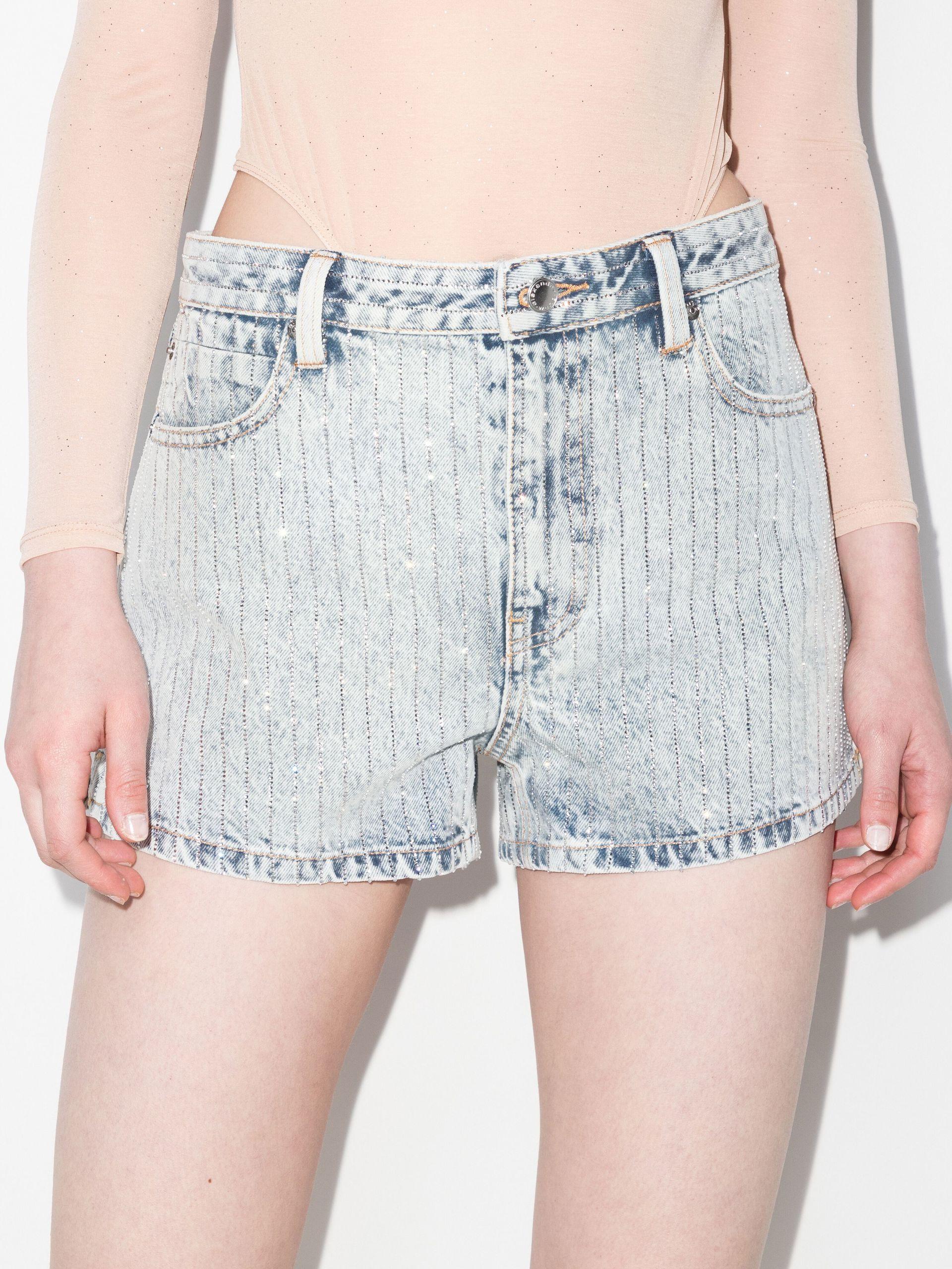 Alexander Wang Crystal Pinstripe Denim 