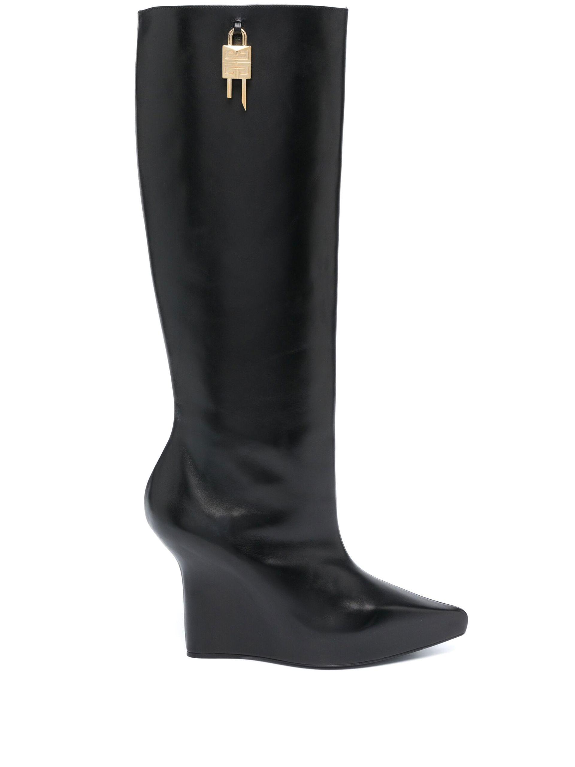 Givenchy G-lock 110 Wedge Knee-high Boots - Women's - Calf Leather in Black  | Lyst