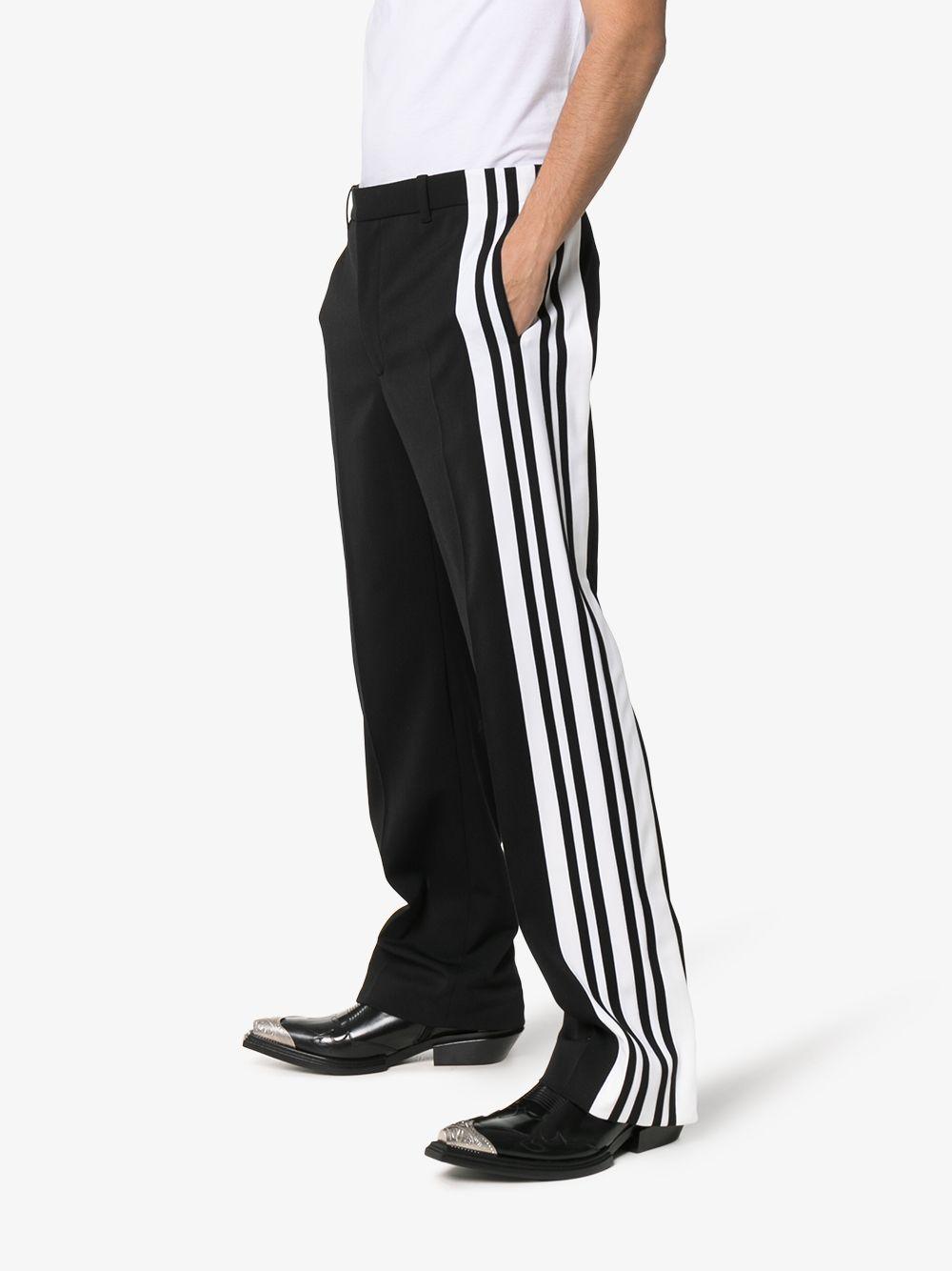 Balenciaga Synthetic Side Stripe Trousers in Black for Men - Lyst