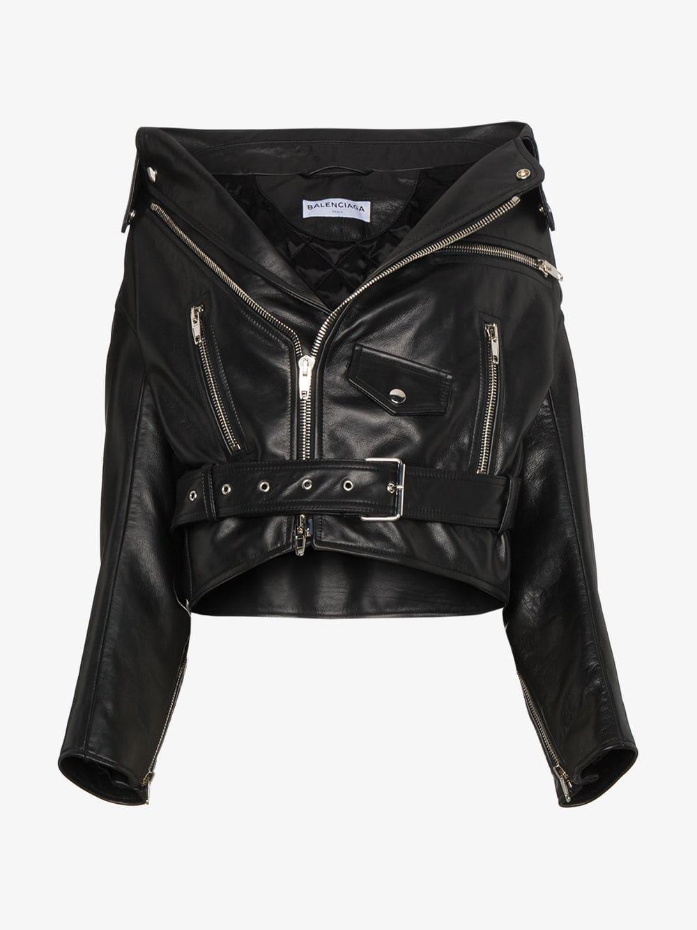 balenciaga swing leather jacket
