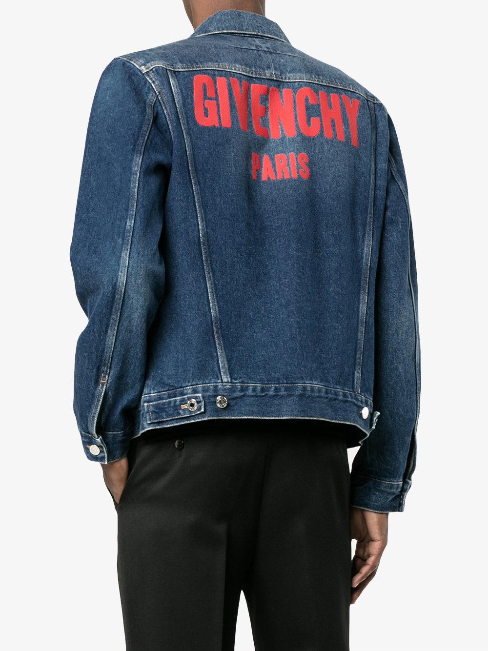 givenchy logo print denim jacket