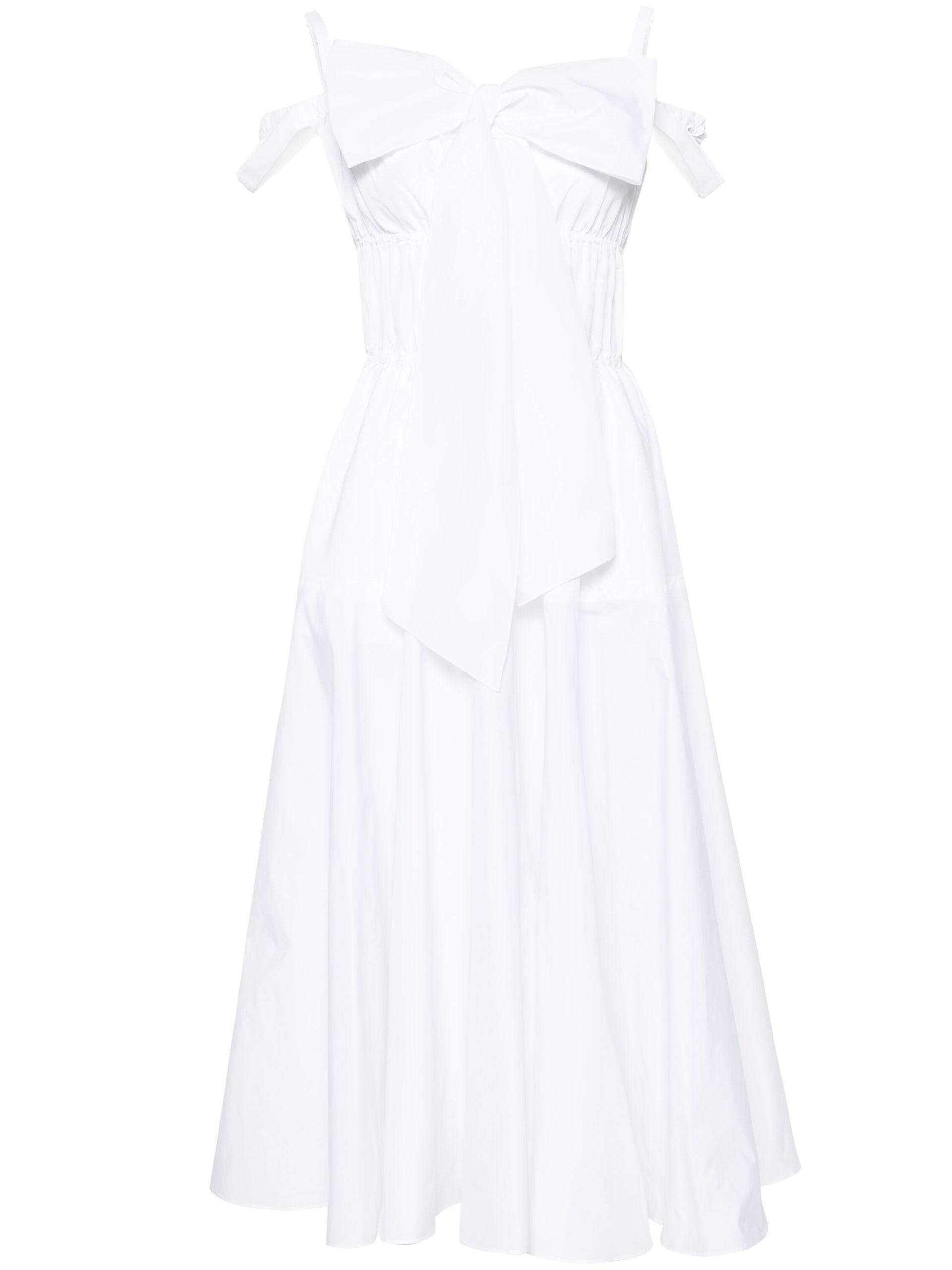 Patou belted long shirt dress - White