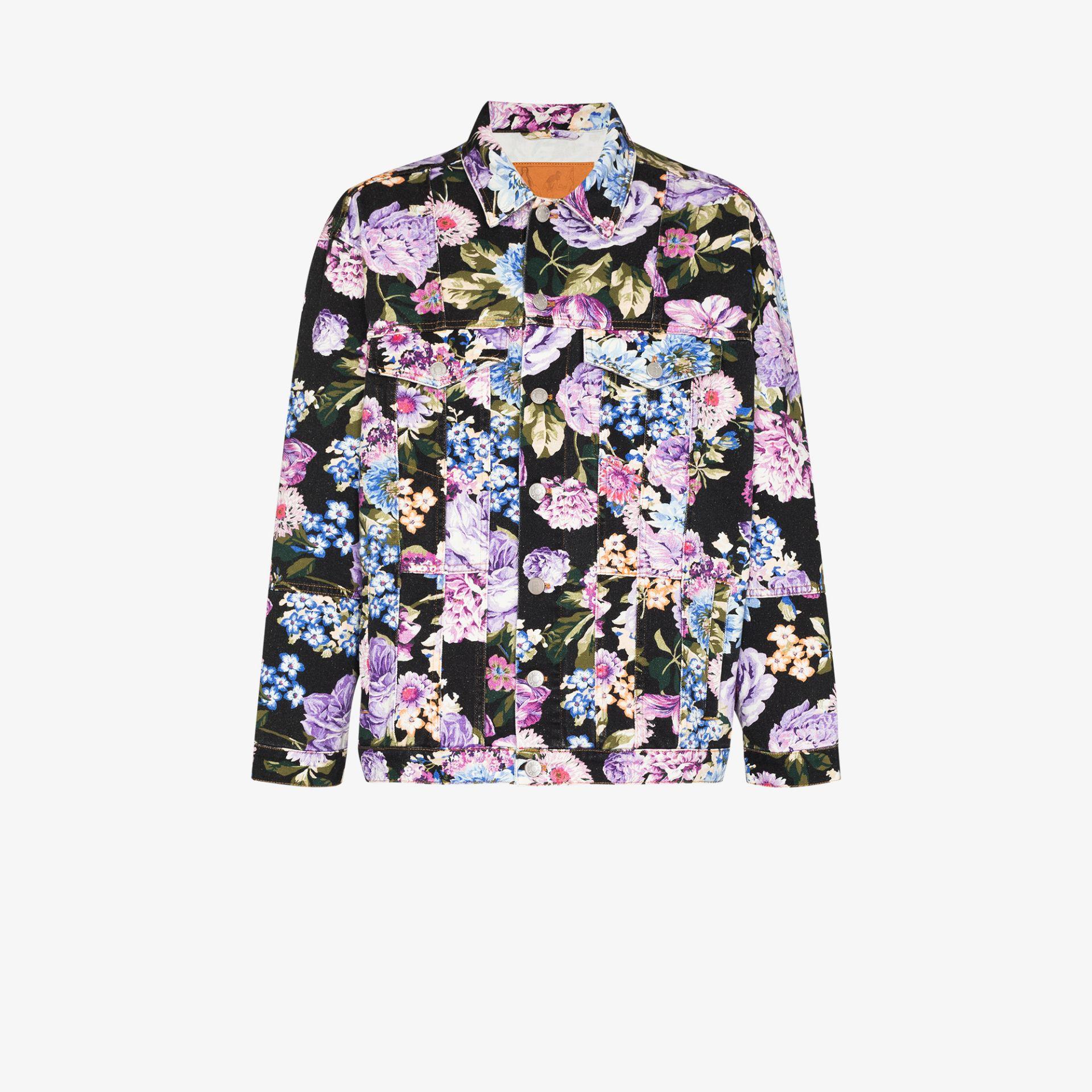 black floral denim jacket