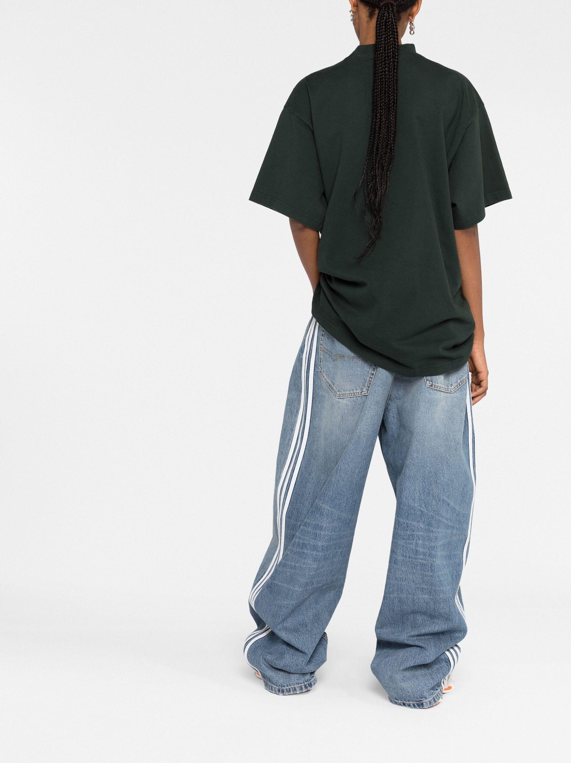 Balenciaga X Adidas Wide-leg Jeans in Blue | Lyst Balenciaga X Adidas Wide-leg Jeans in Blue | Lyst