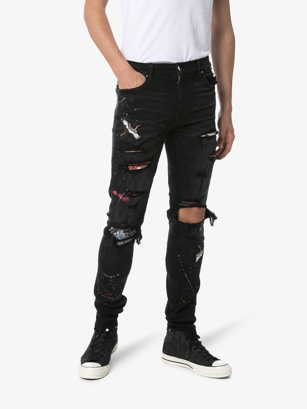 armani paint splatter jeans
