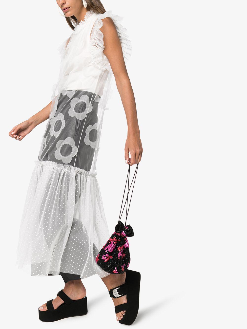 Viktor Rolf Tulle Appliqued Midi Dress In White Lyst