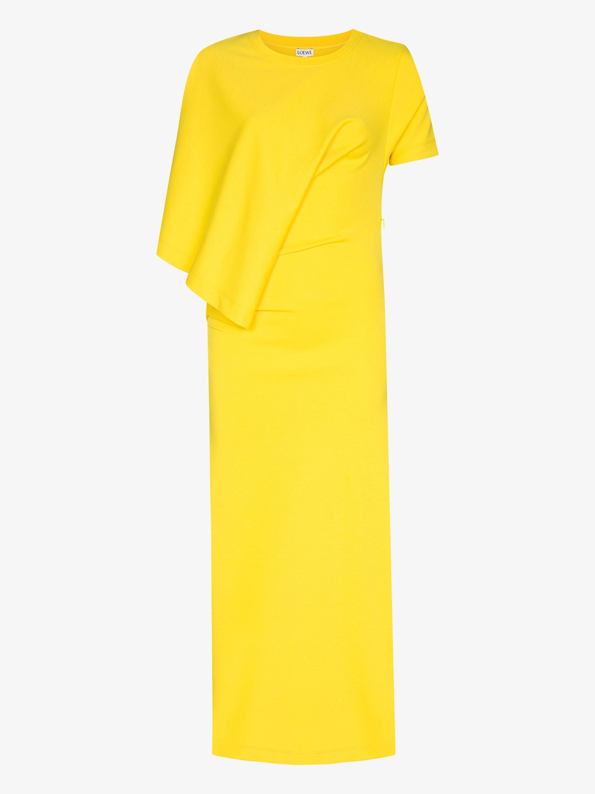 Loewe Synthetic Asymmetric Midi Dress in Yellow - Lyst