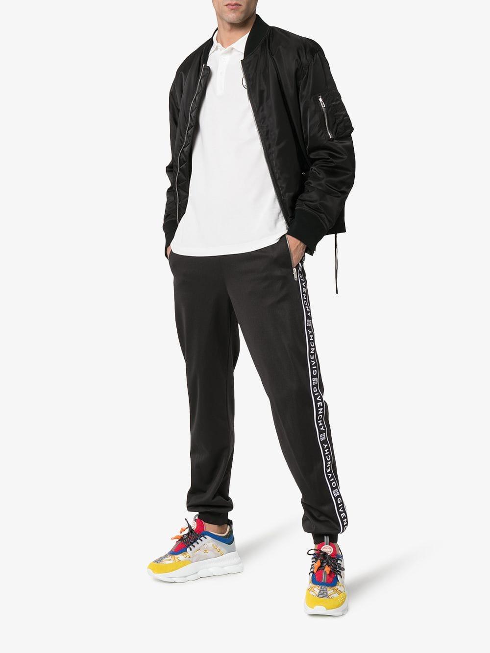 Givenchy Synthetic Logo Stripe Track Pants Black for Men - Lyst