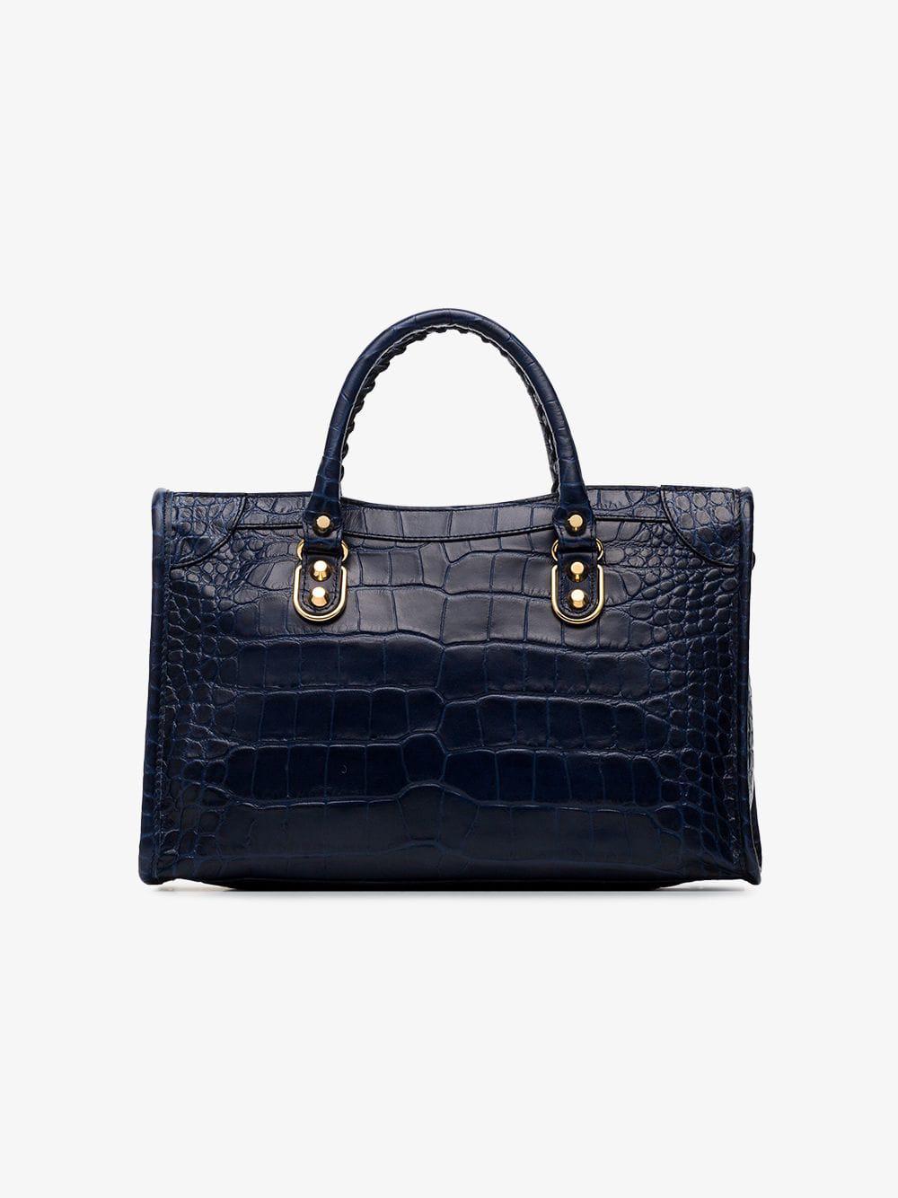 BALENCIAGA Crocodile Embossed Leather Bag for Women