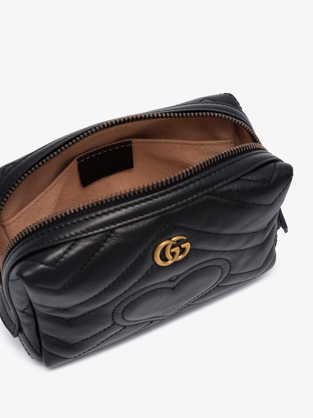 Gucci Leather Gg Marmont Cosmetic Case in Black - Lyst