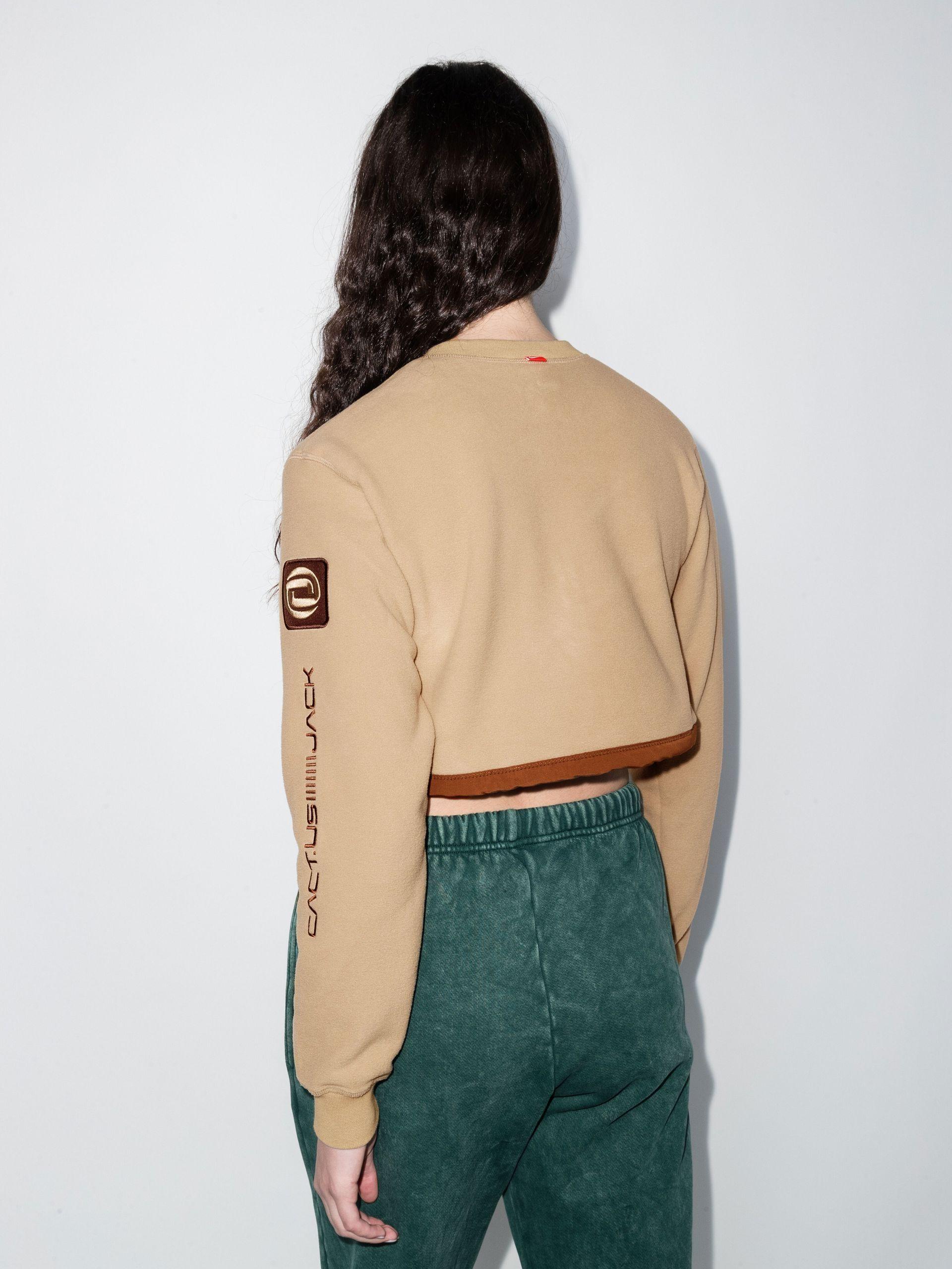Nike X Cactus Jack Cropped Half zip Sweatshirt in Natural Lyst