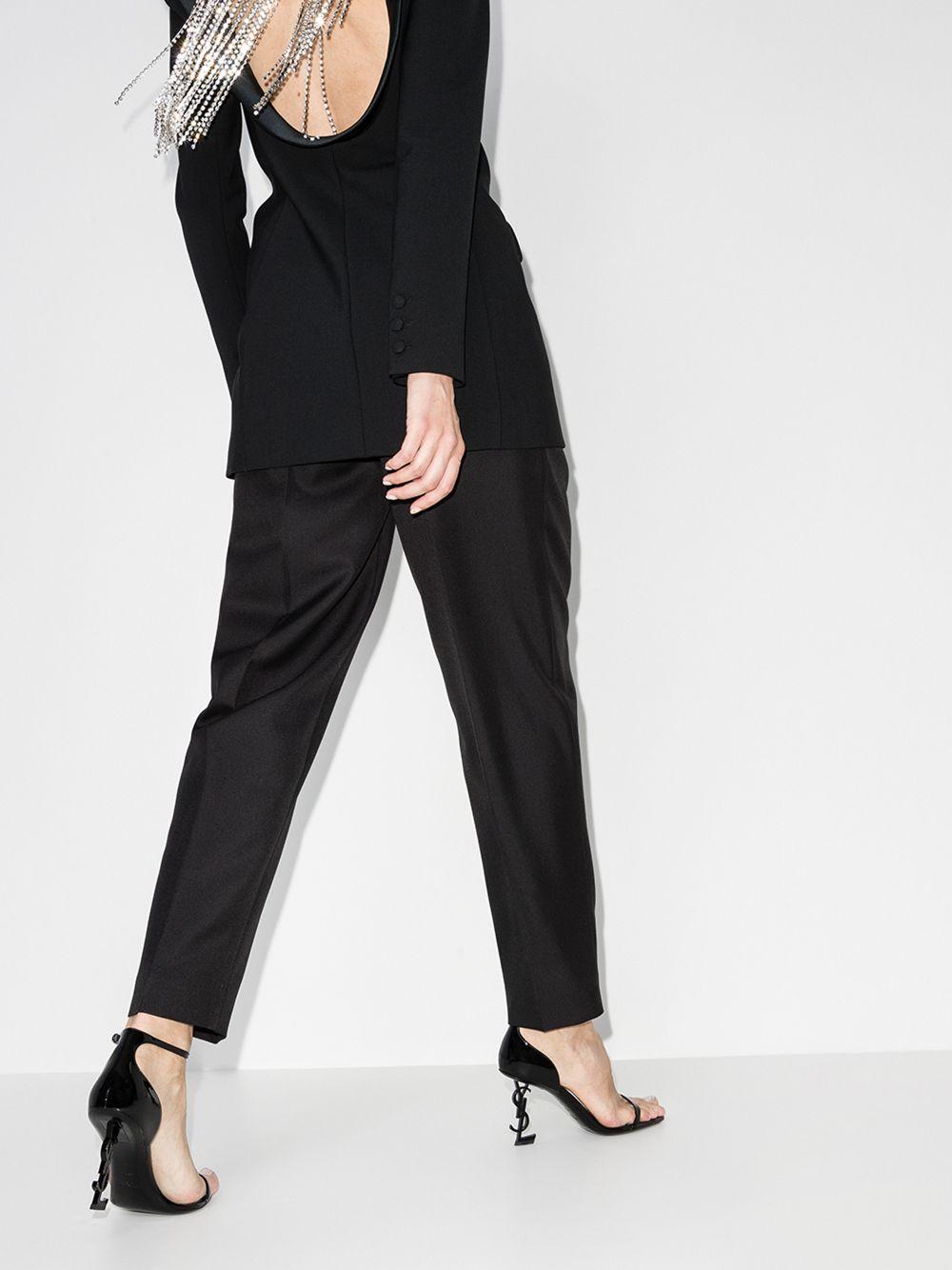 Saint Laurent Opyum 85 Patent Leather Sandals in Black - Lyst