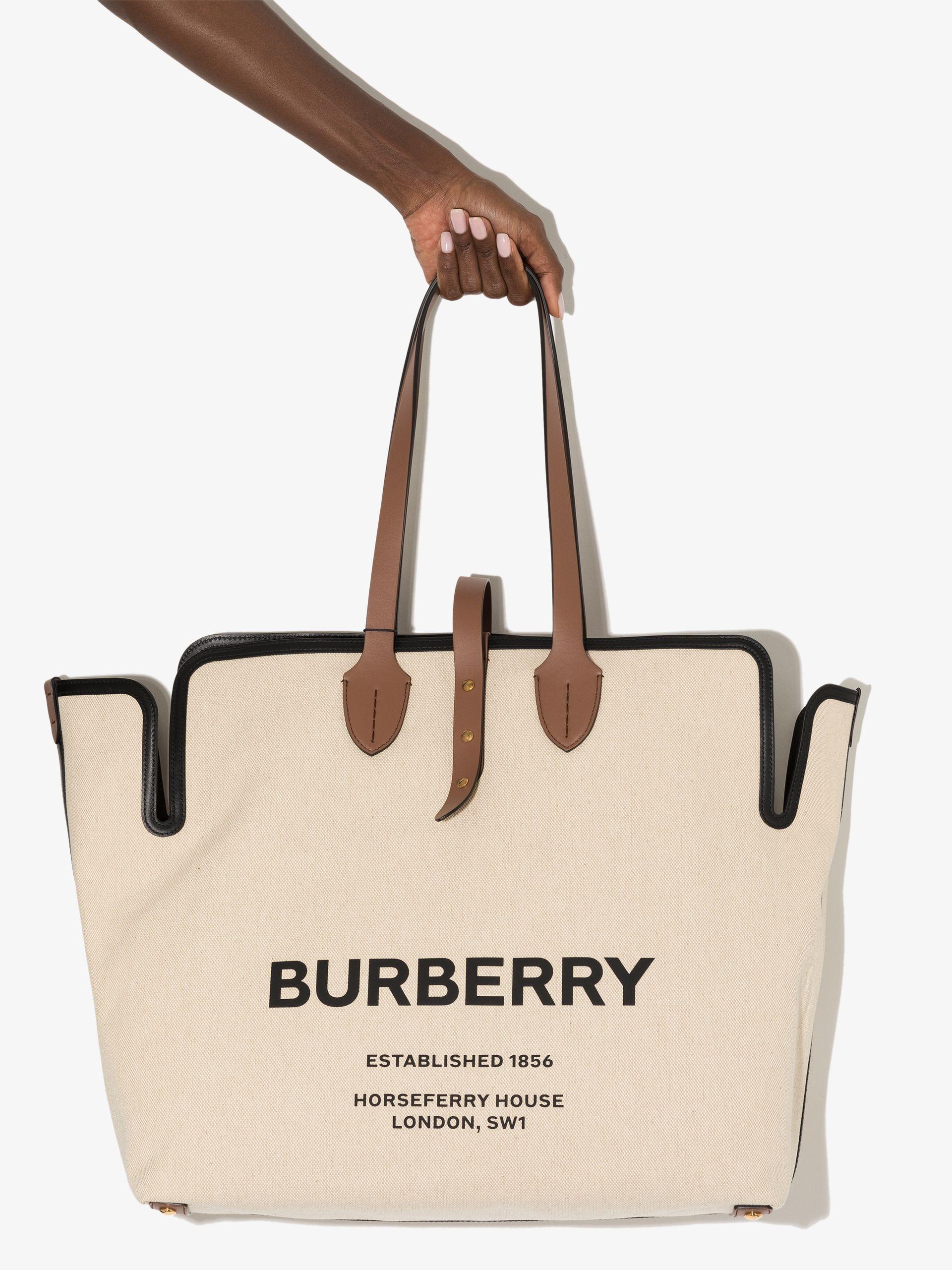 burberry white tote bag